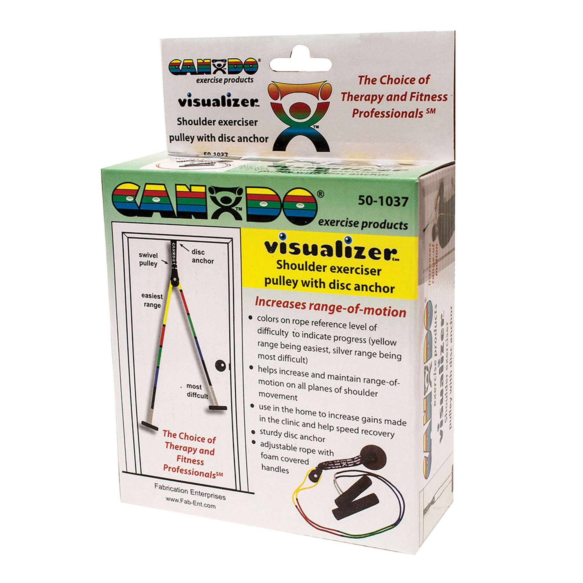 Fabrication Enterprises - 50-1037 Shoulder Exerciser CanDo® Overdoor Shoulder Pulley / Visualizer® Color System Yellow / Red / Green / Blue / Black Varied Resistance
