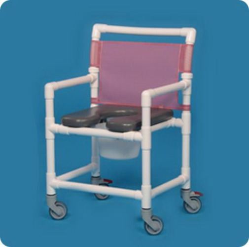 IPU - VL OF9250 MS Shower Chair ipu® Fixed Arms PVC Frame Mesh Backrest 25-1/2 Inch Seat Width 350 lbs. Weight Capacity