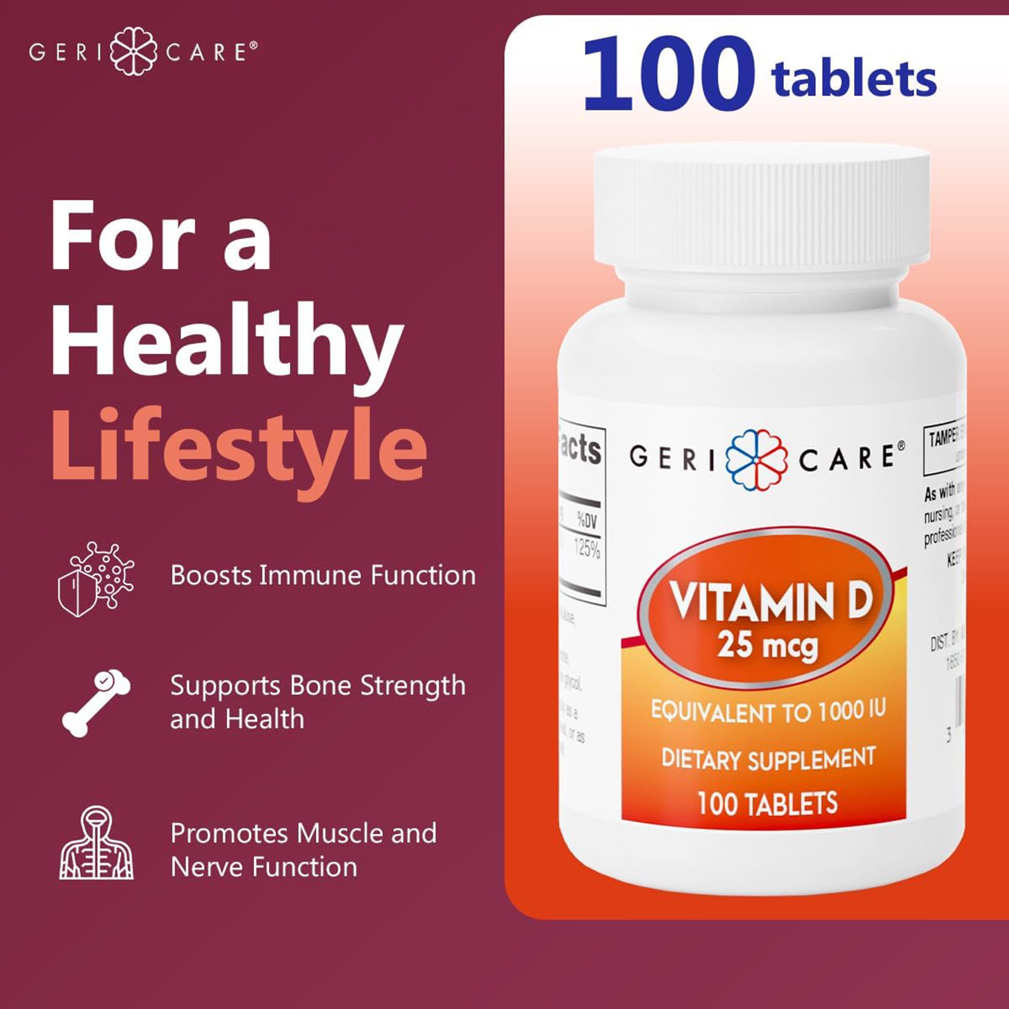 Geri-Care - 876-01-GCP Geri-Care® Vitamin D-3 Supplement