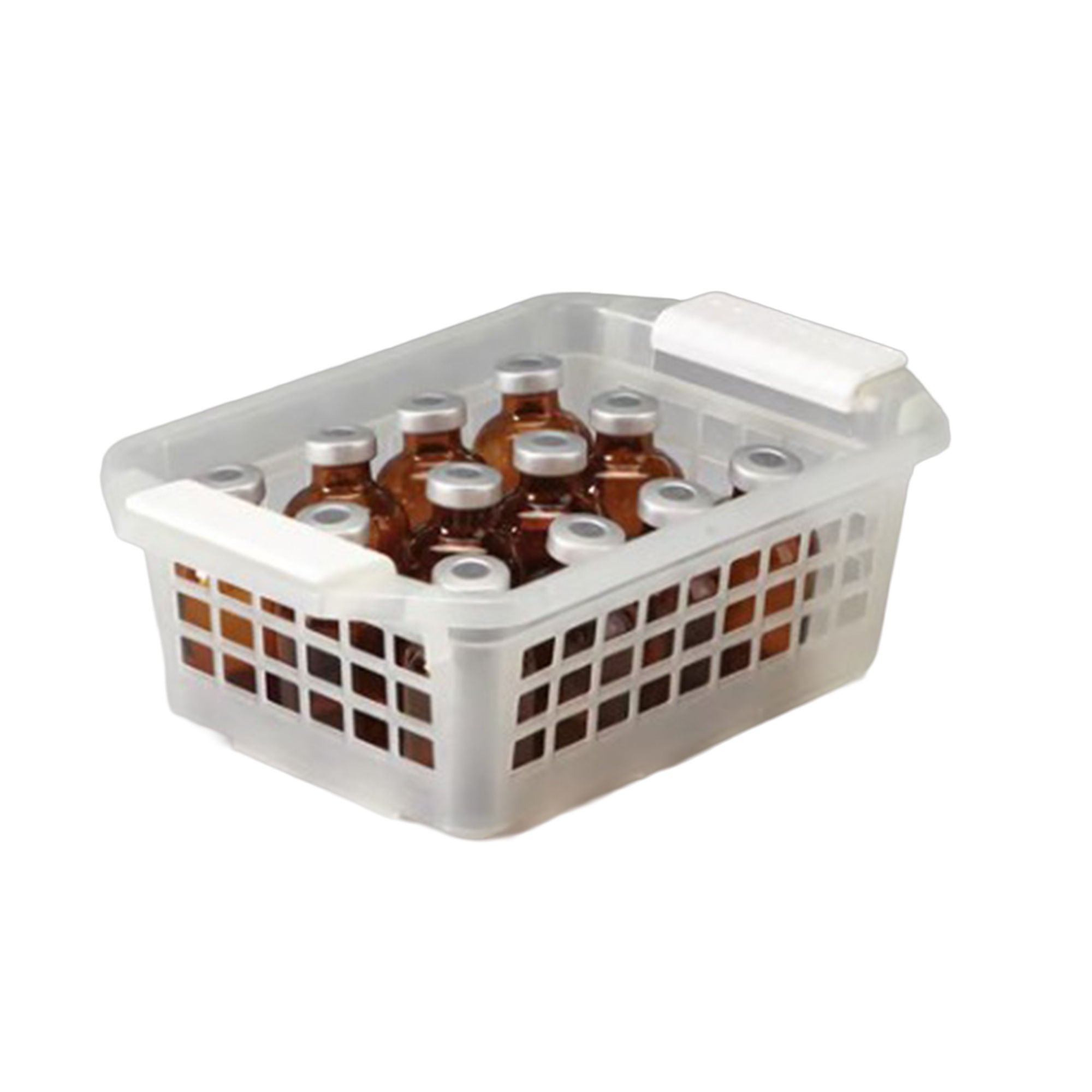 Health Care Logistics - 18324C Storage Basket Flip and Stack Semi-Clear Plastic 3 X 6 X 9-1/2 Inch