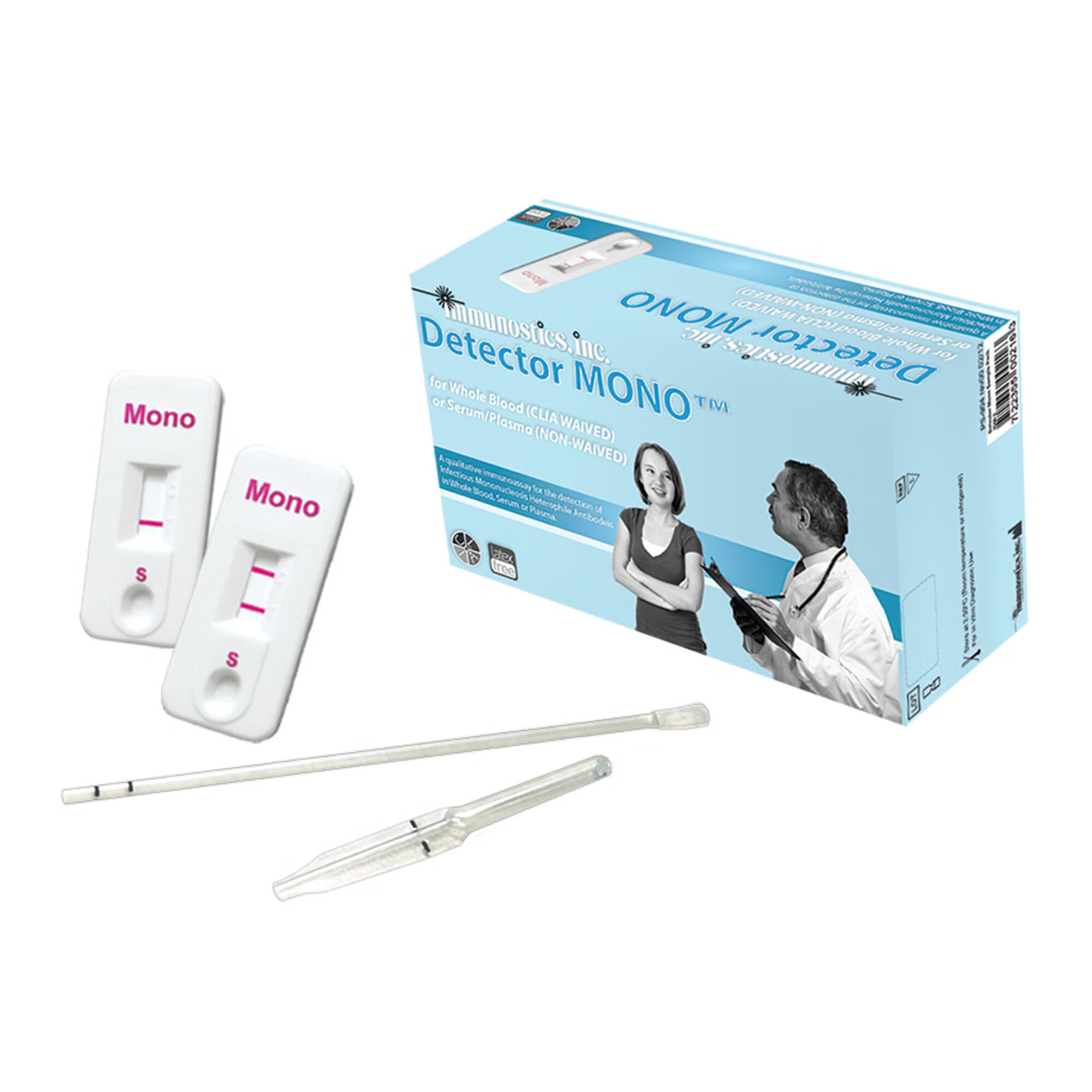 Immunostics - IDM-25 Other Infectious Disease Test Kit Detector Mono™ Infectious Mononucleosis 25 Tests CLIA Waived Sample Dependent