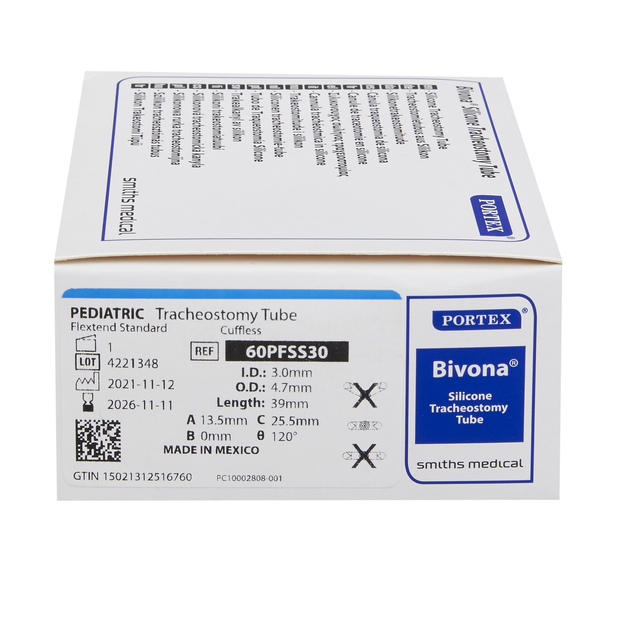 ICU Medical FKA Smiths Medical - 60PFSS30 Bivona® FlexTend™ Plus Tracheostomy Tube