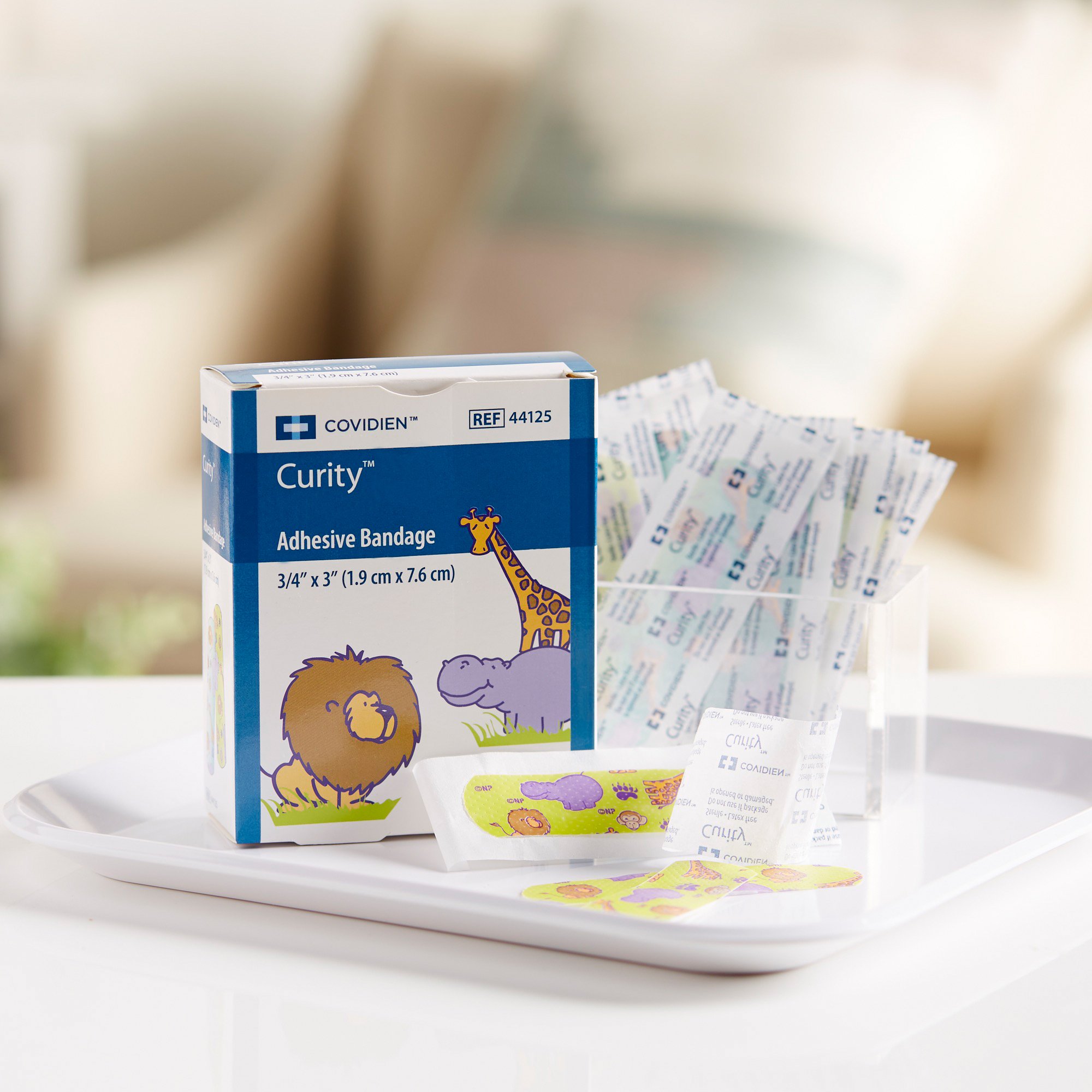 Cardinal 44125 - Curity™ Zoo Design Adhesive Strip, ¾ x 3 Inch - 1/Box, 24/Case