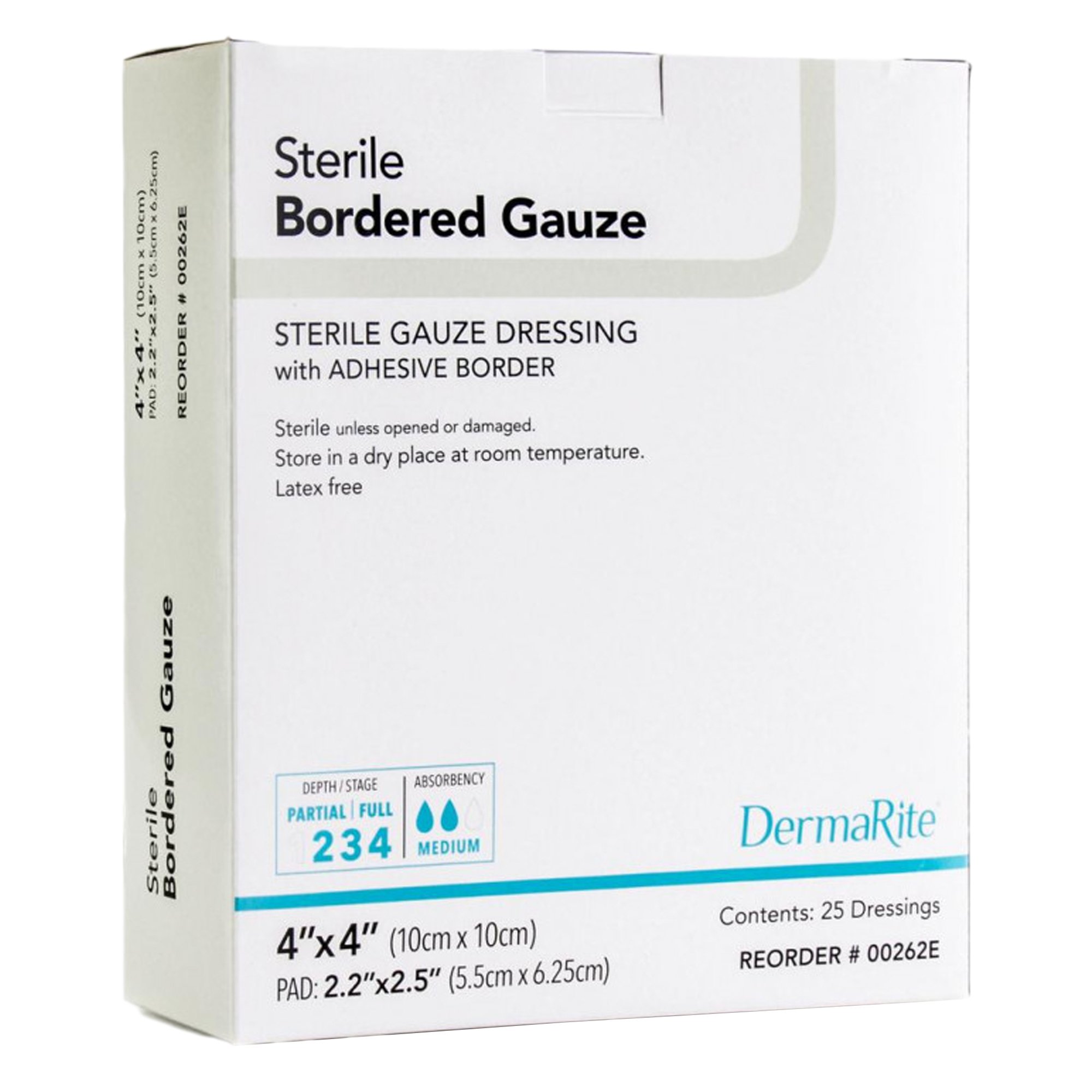 Sion Brands LLC - 00262E DermaRite® Bordered Gauze White Adhesive Dressing