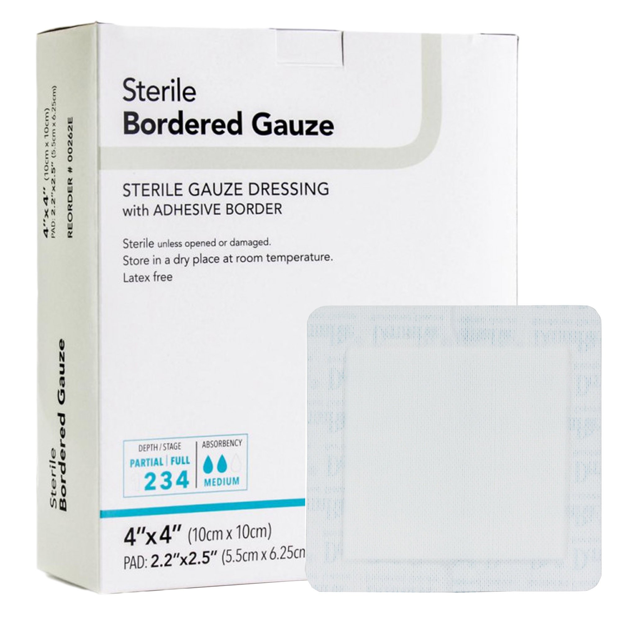 Sion Brands LLC - 00262E DermaRite® Bordered Gauze White Adhesive Dressing