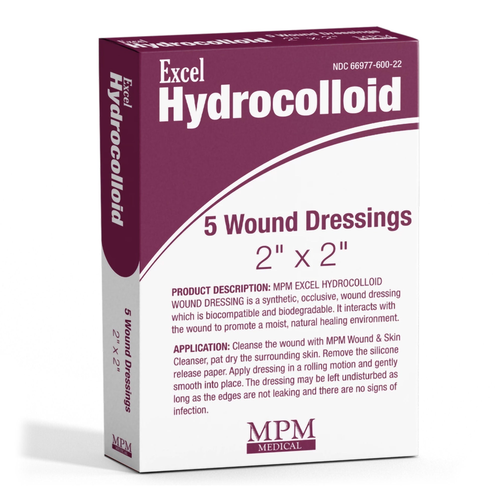 MPM Medical - MP00600 Hydrocolloid Dressing Excel Without Backing 2 X 2 Inch Square Hydrocolloid