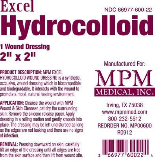 MPM Medical - MP00600 Hydrocolloid Dressing Excel Without Backing 2 X 2 Inch Square Hydrocolloid
