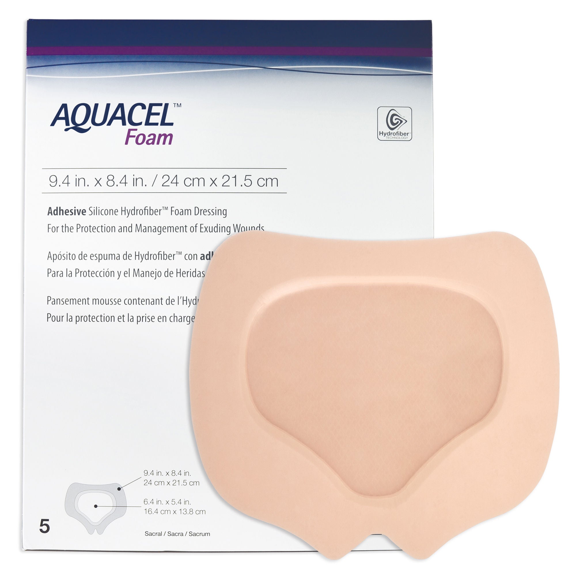 ConvaTec - 420828 Aquacel® Silicone Adhesive with Border Silicone Foam Dressing