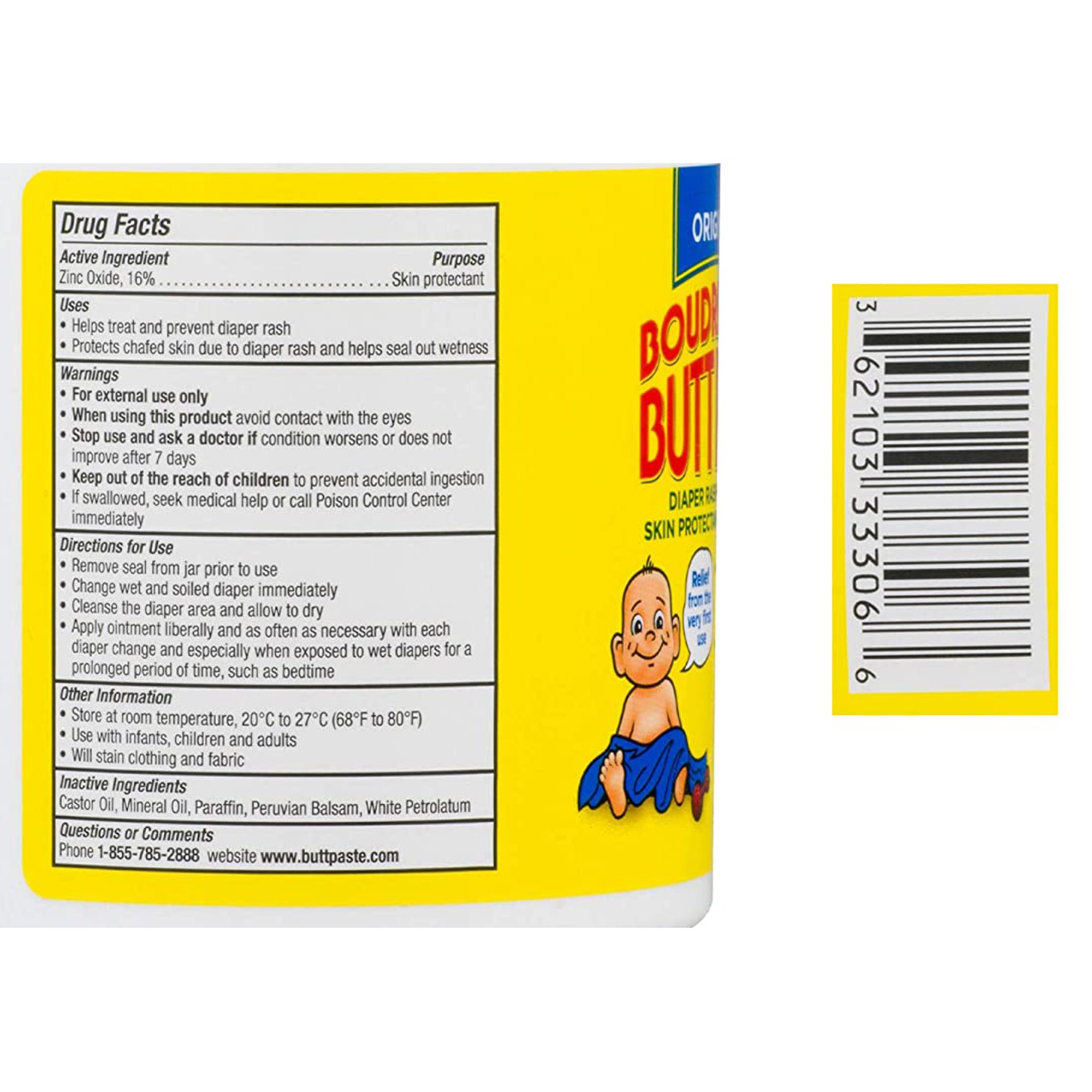 C.B. Fleet 62103033306 - Boudreaux's Butt Paste® Diaper Rash Treatment 16 oz. Jar - 1/Each