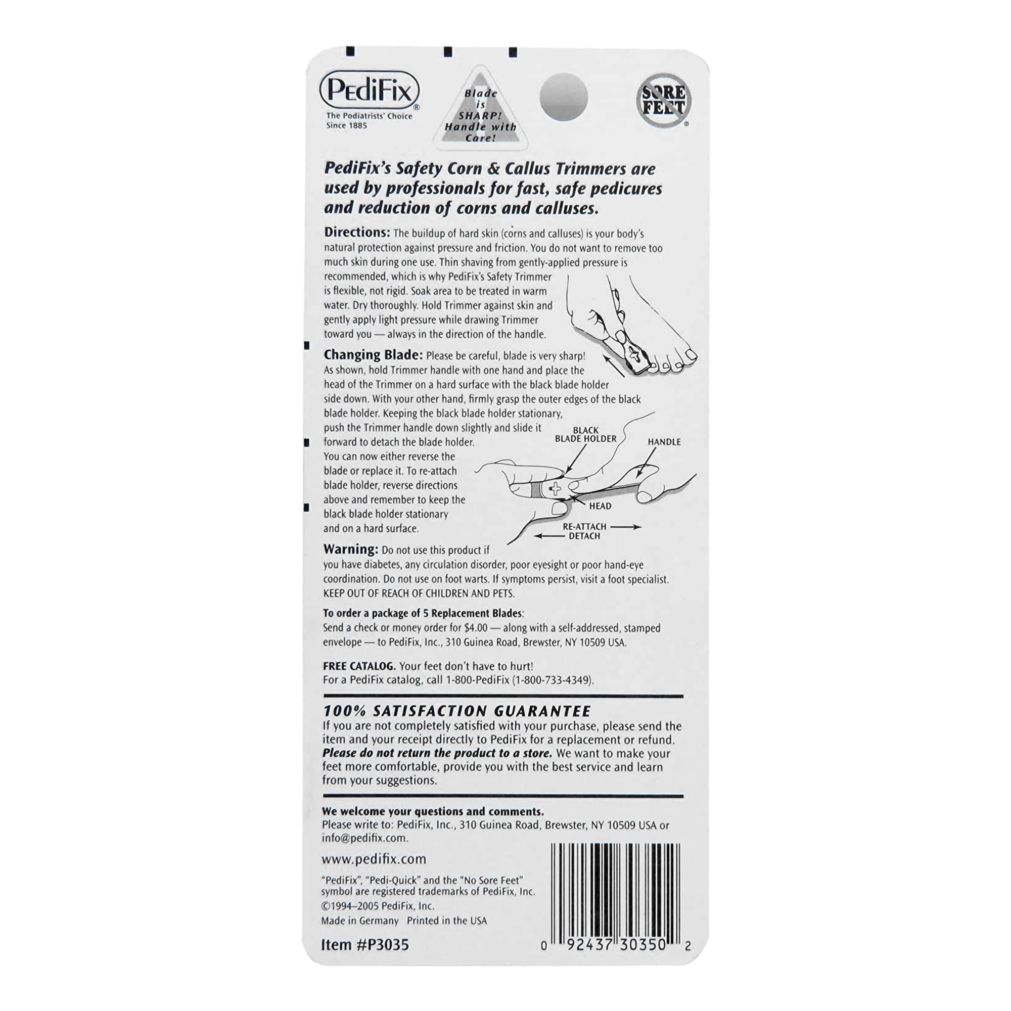 Pedifix P3035 - Pedi-Quick® Safety Corn and Callus Trimmer - 1/Each