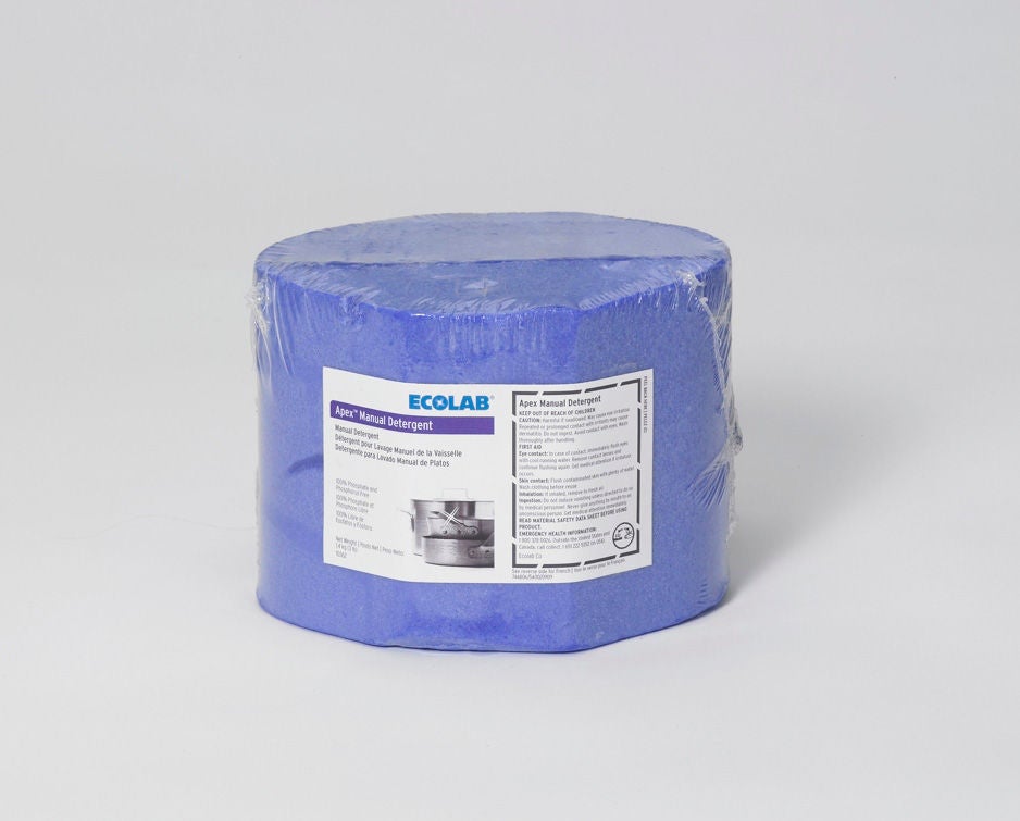 Ecolab - 6110362 Dish Detergent Ecolab® Apex™ Manual 3 lbs. Dispenser Refill Pack Solid Citrus Scent