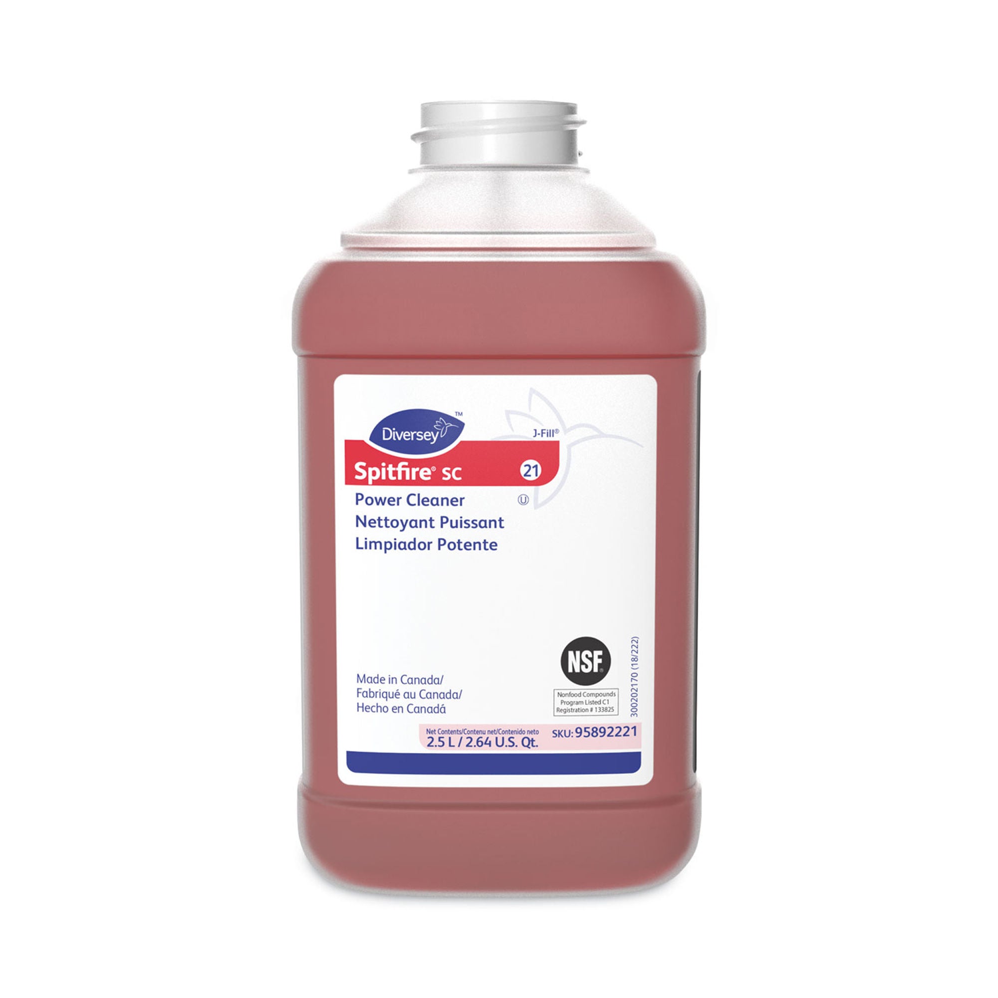 Essendant Co-United Stationers - DVS95892221 Surface Cleaner Diversey™ Spitfire® SC Alcohol Based J-Fill® Dispensing Systems Liquid Concentrate 2.5 Liter Bottle Pine Scent NonSterile