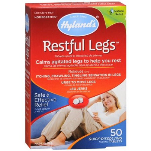 Hylands - 35497331621 Pain Relief Hylands® Restful Legs™ 6X - 6X - 6X - 6X - 12X Strength Lycopodium / Pulsatilla / Rhus Toxicodendron / Sulphur / Zincum Metallicum Tablet 50 per Bottle