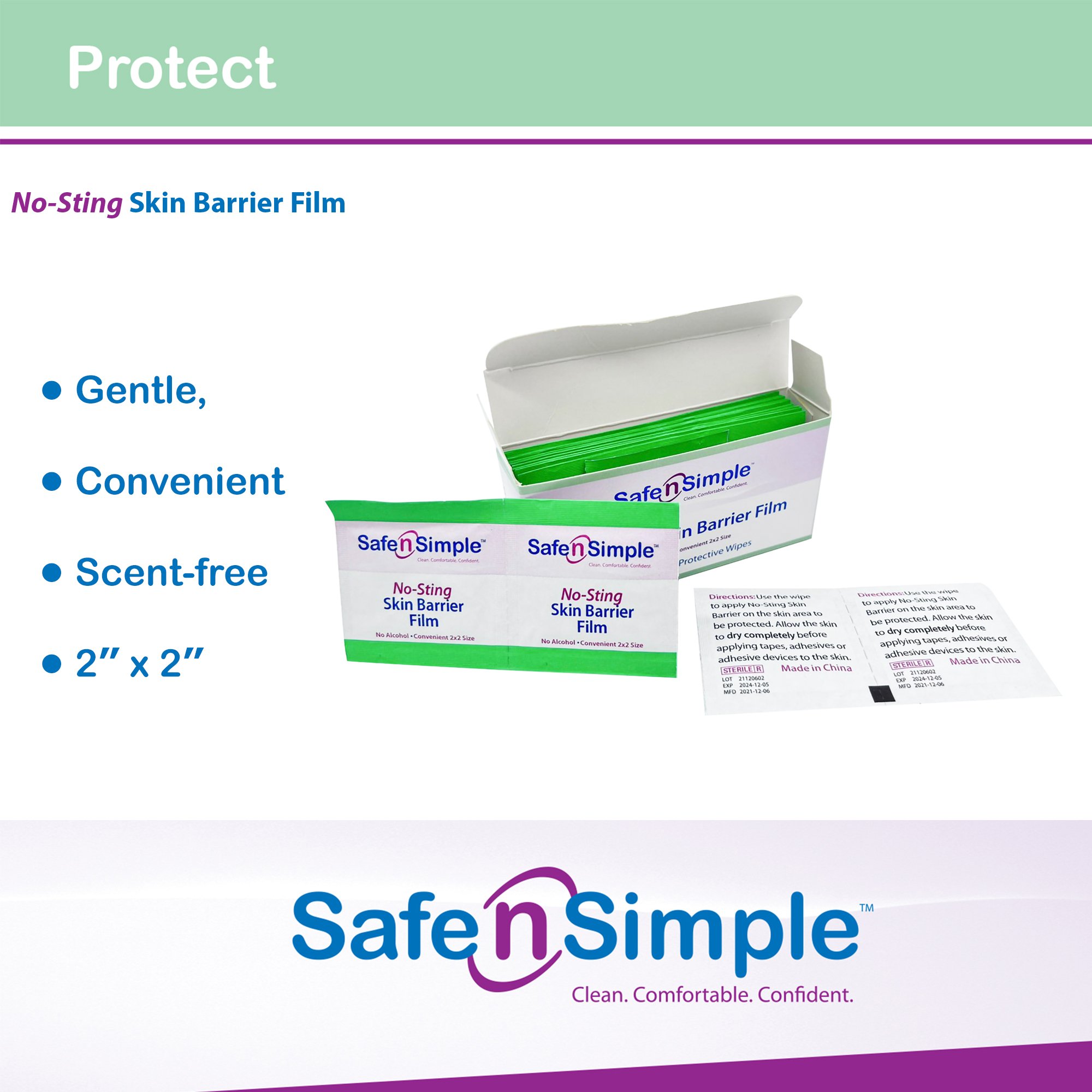 Safe N Simple SNS80725 - Safe n Simple™ Barrier Wipe - 1/Each, 25/Box, 2500/Case