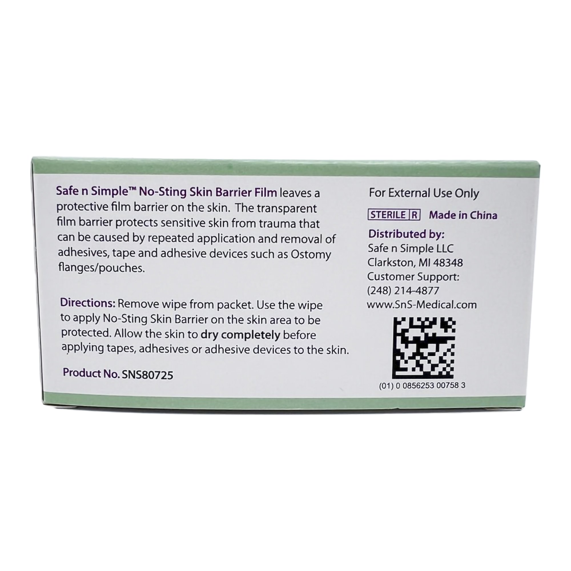 Safe N Simple SNS80725 - Safe n Simple™ Barrier Wipe - 1/Each, 25/Box, 2500/Case