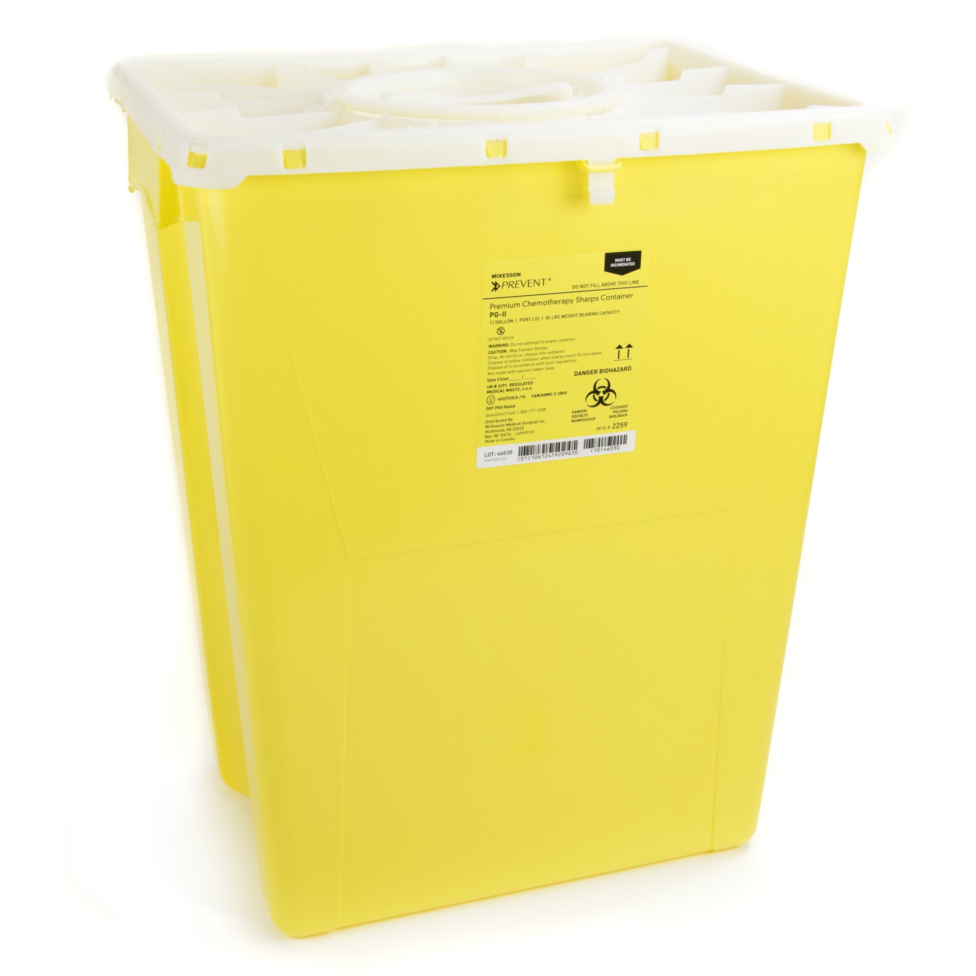 McKesson Brand - 2259 McKesson Prevent® Chemotherapy Sharps Container