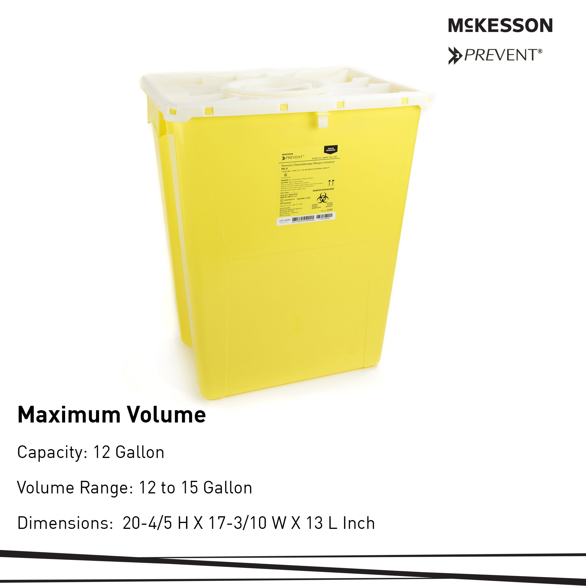 McKesson Brand - 2259 McKesson Prevent® Chemotherapy Sharps Container