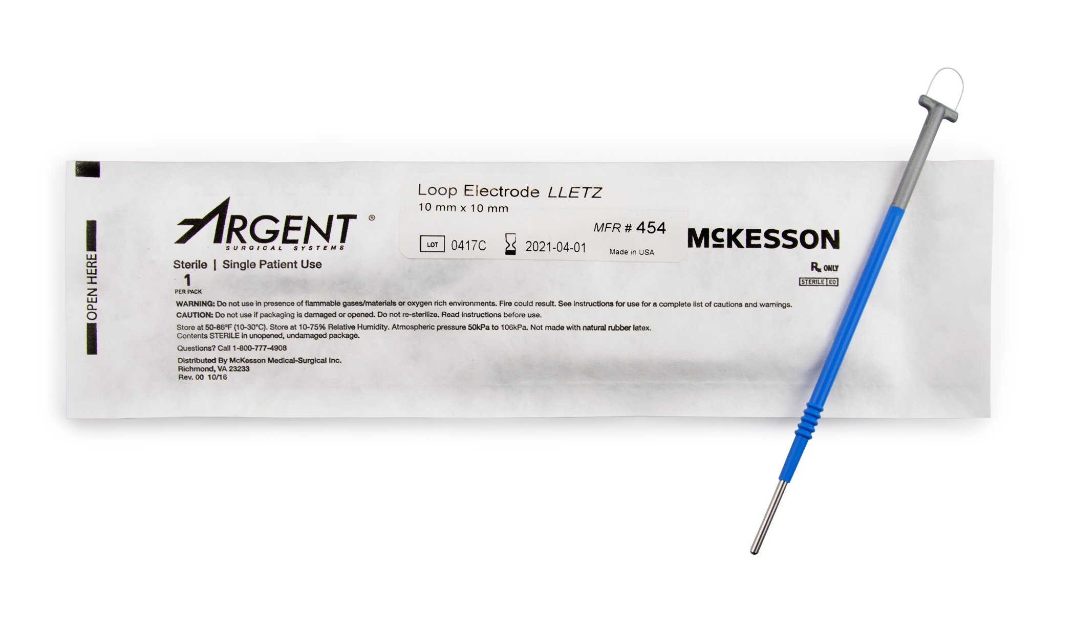 McKesson Brand 454 - McKesson Argent™ Disposable Lletz Loop Electrode - 1/Box