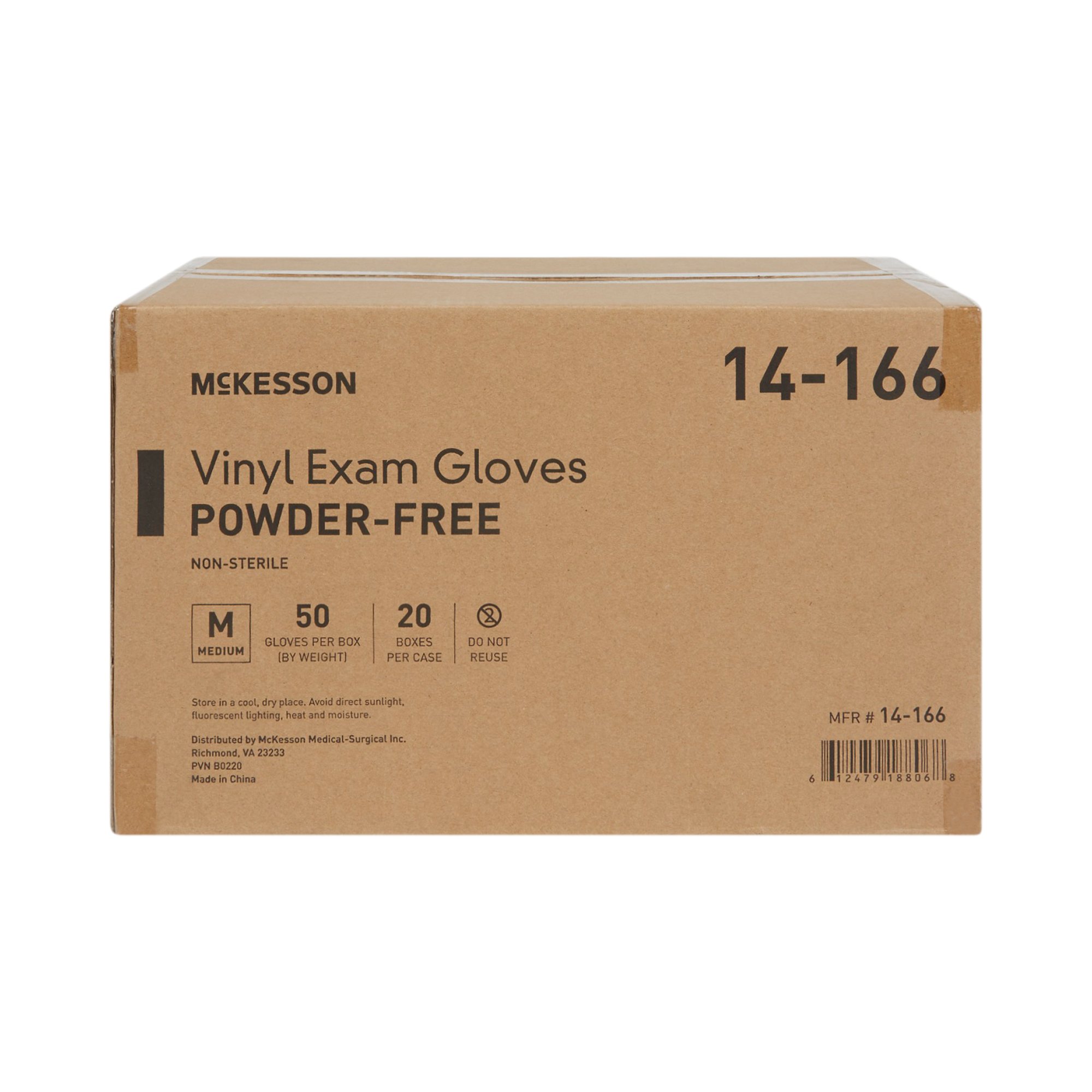 McKesson Brand 14-166 - McKesson Confiderm® Vinyl Exam Glove, Medium, Clear - 50/Box, 1000/Case