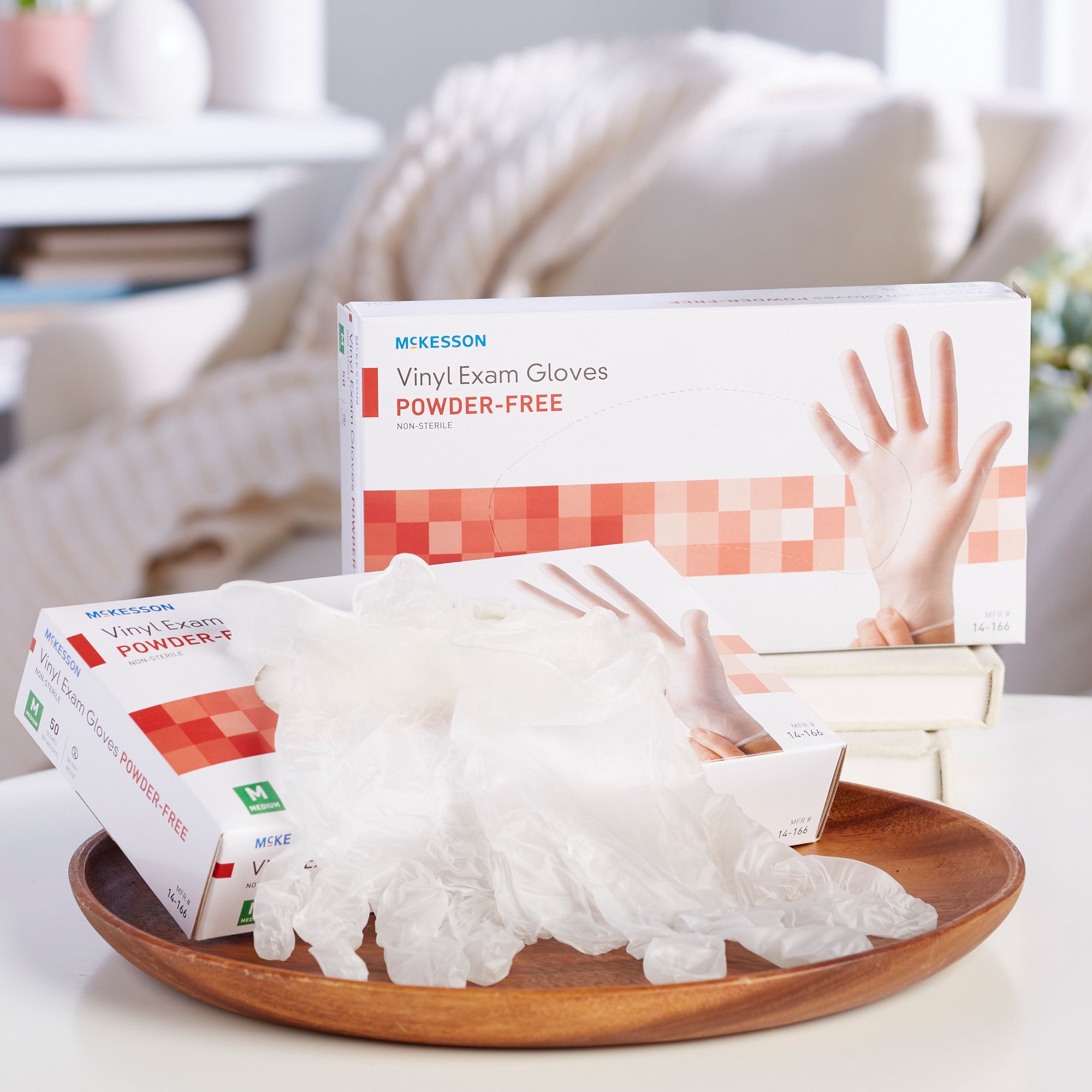 McKesson Brand 14-166 - McKesson Confiderm® Vinyl Exam Glove, Medium, Clear - 50/Box, 1000/Case