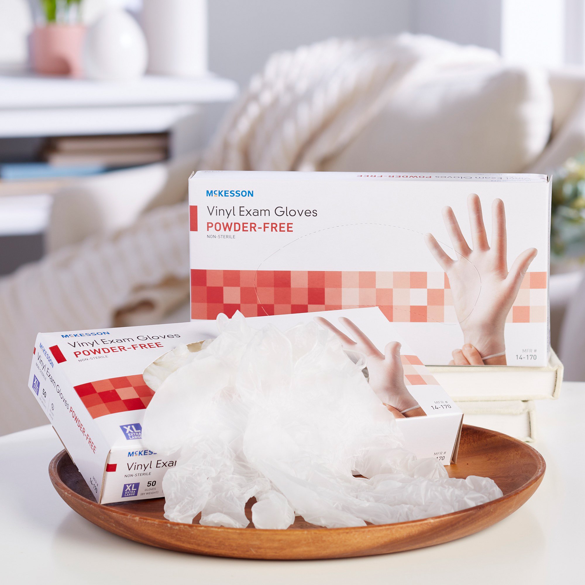 McKesson Brand 14-170 - McKesson Confiderm® Vinyl Exam Glove, Extra Large, Clear - 50/Box, 1000/Case