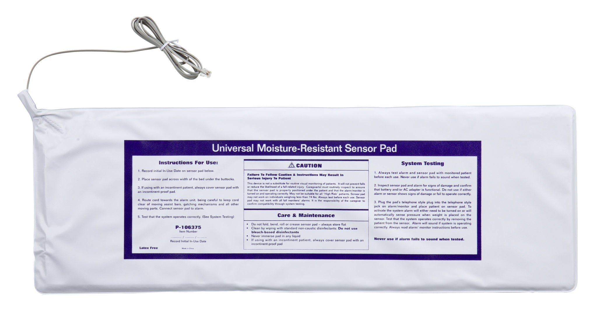 Dynarex - P-106375-10 Bed Sensor Pad Protech® 10 X 28 Inch