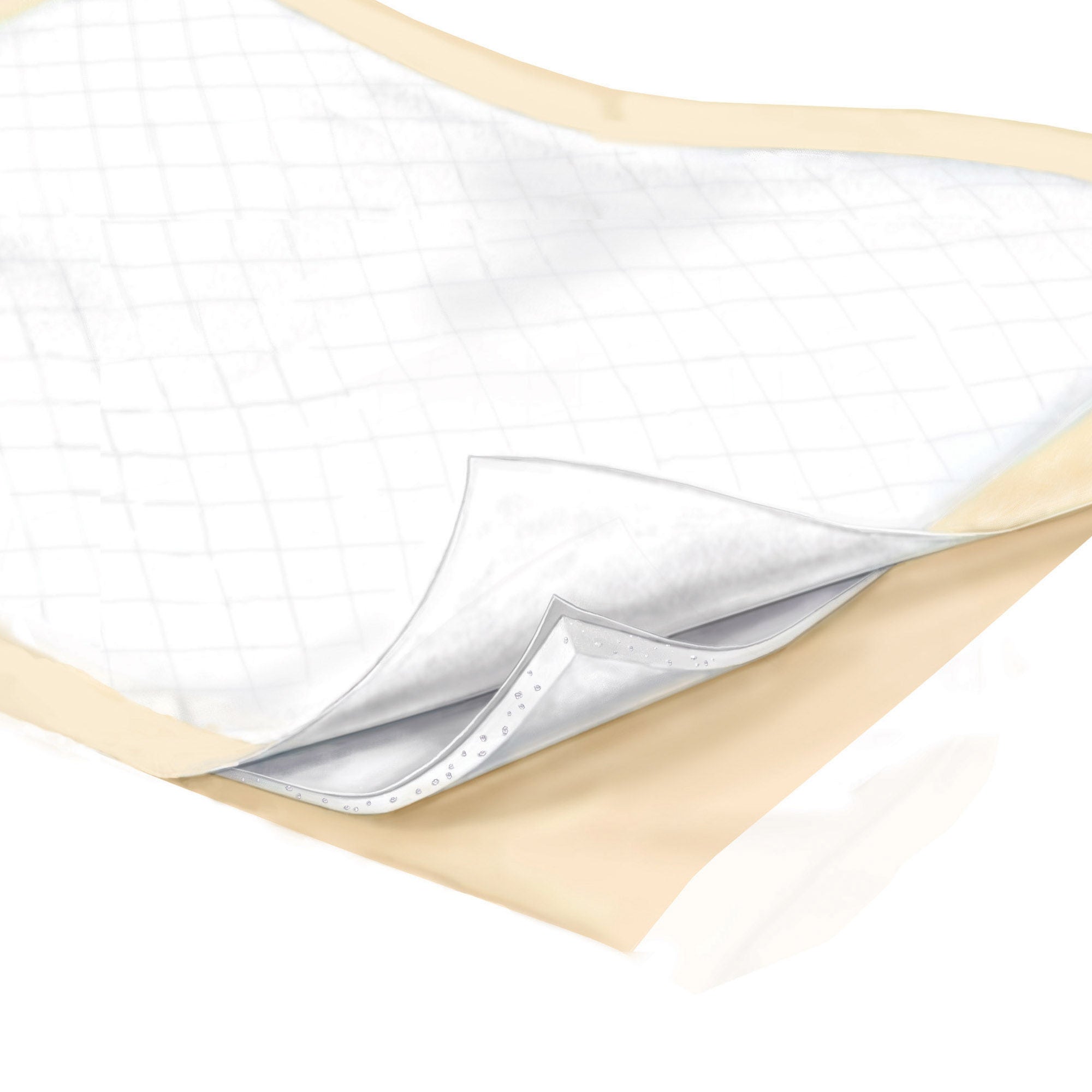 Cardinal - 982B10 Disposable Underpad Wings™ Plus 23 X 36 Inch Fluff / Polymer Heavy Absorbency