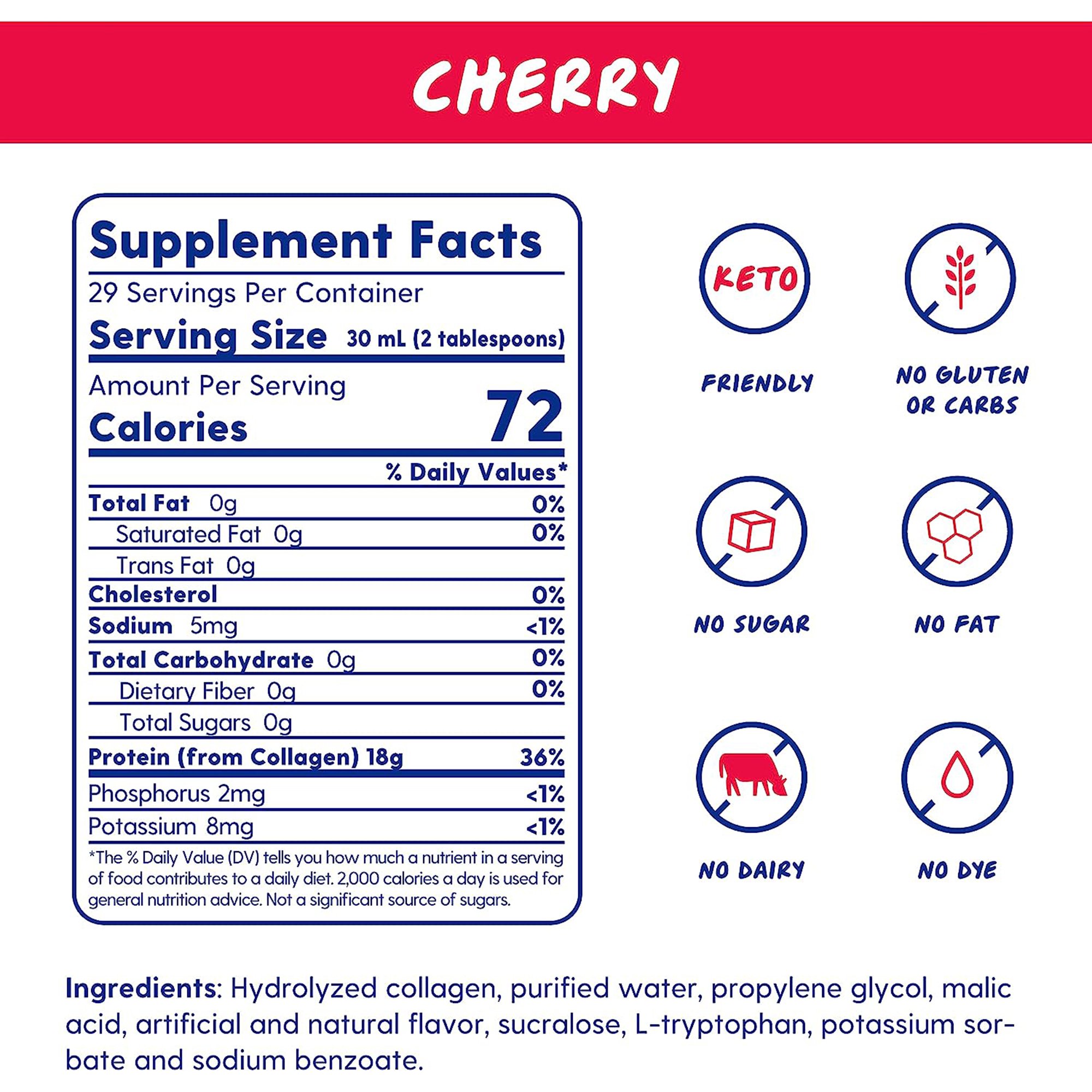 Lloren Pharmaceuticals 54859-525-30 - Proteinex® 18 Cherry Liquid Predigested Protein, 30-ounce bottle - 1/Each, 6/Case