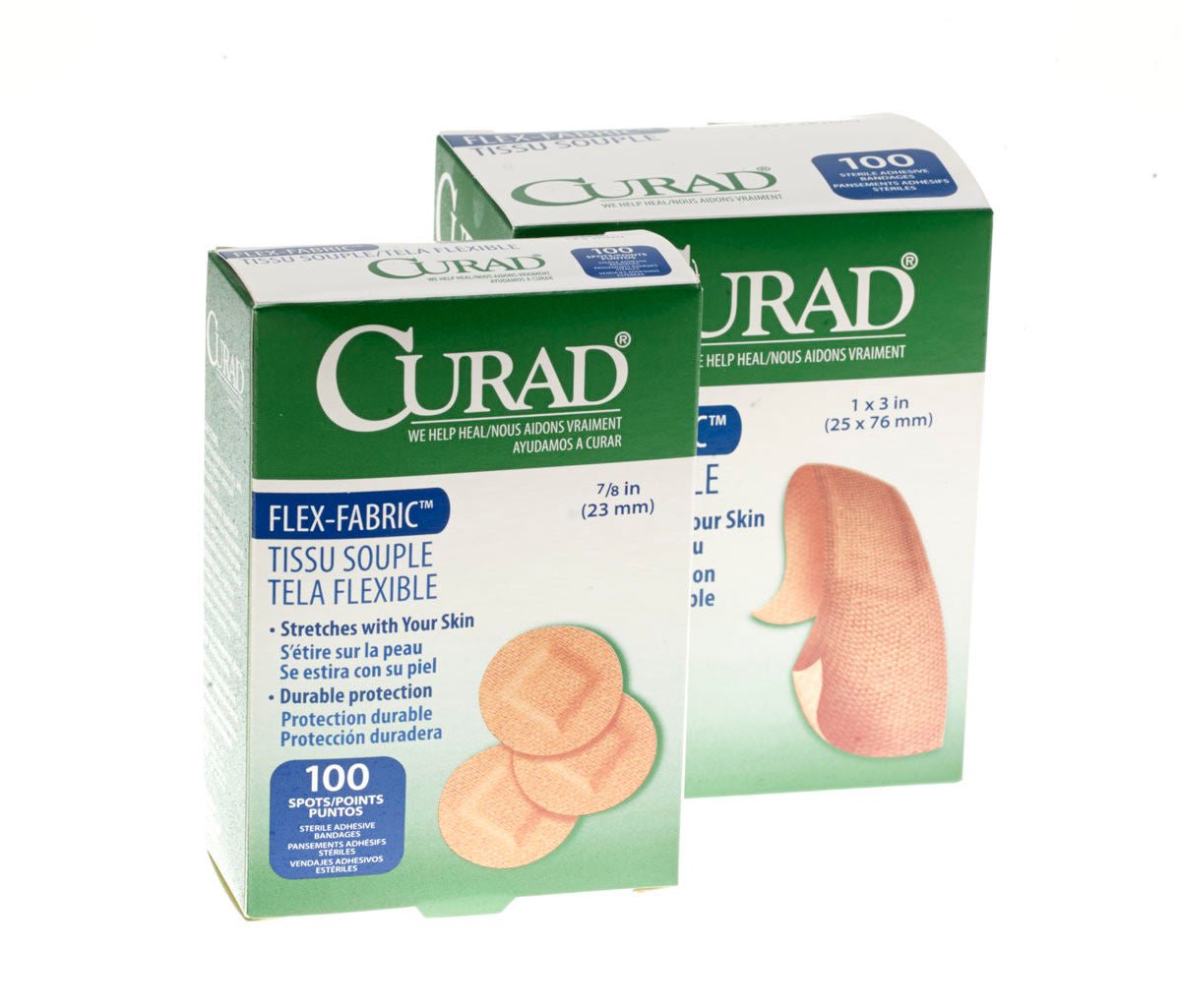 Medline - NON25502 Curad® Flex-Fabric Round Tan Adhesive Spot Bandage, 7/8 Inch
