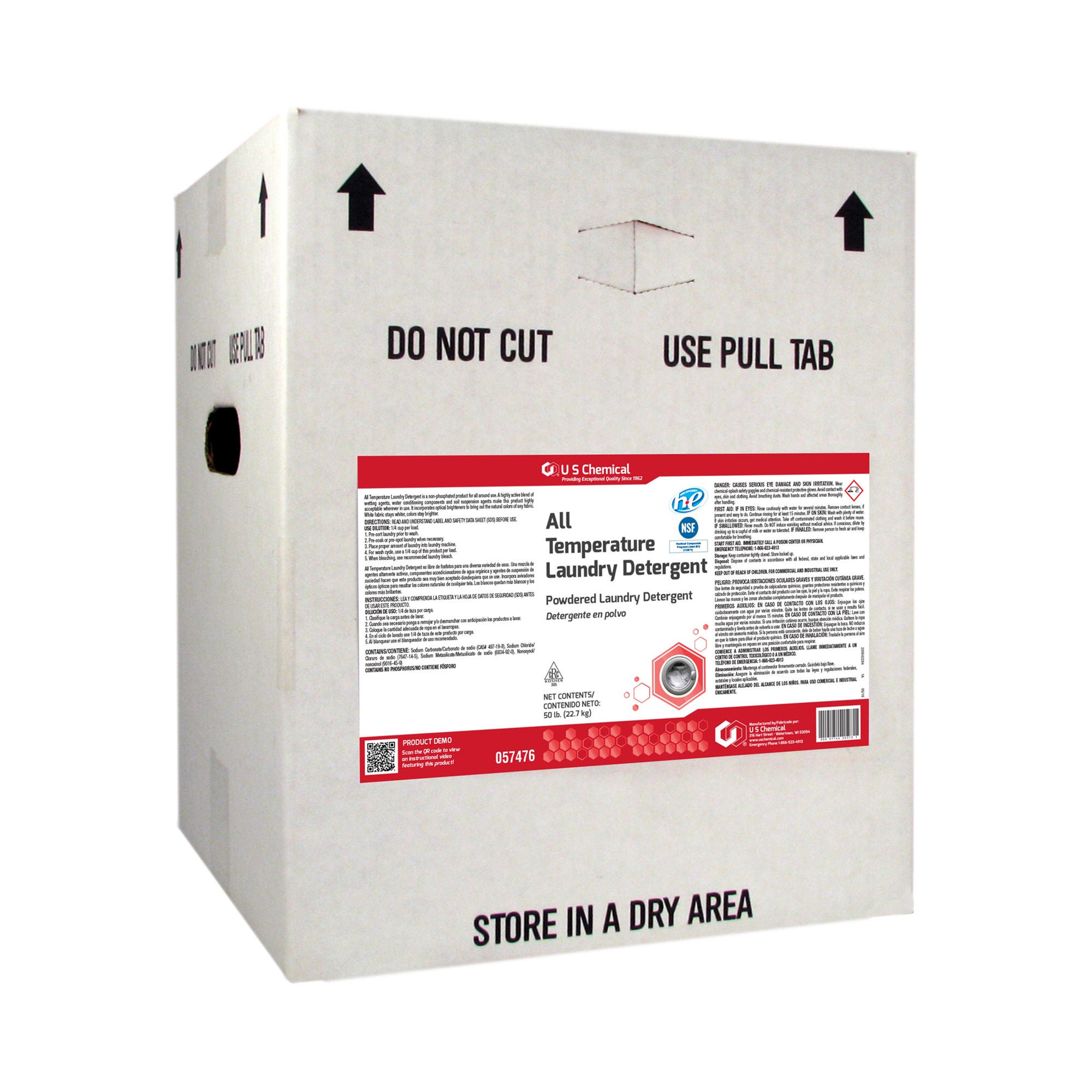 US Chemical - 9311951 Laundry Detergent All Temperature 50 lbs. Box Powder Floral Scent