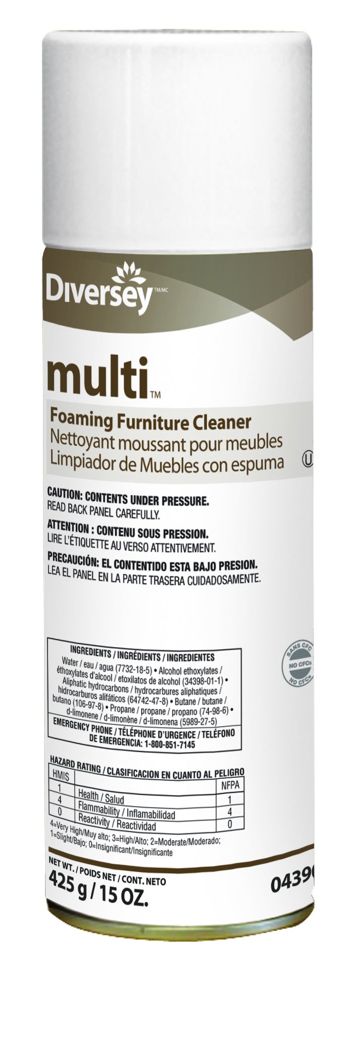 Essendant Co-United Stationers - DVO904390 Furniture Polish Diversey™ multi™ Oil Based Aerosol Spray Foaming 15 oz. Can Lemon Scent NonSterile