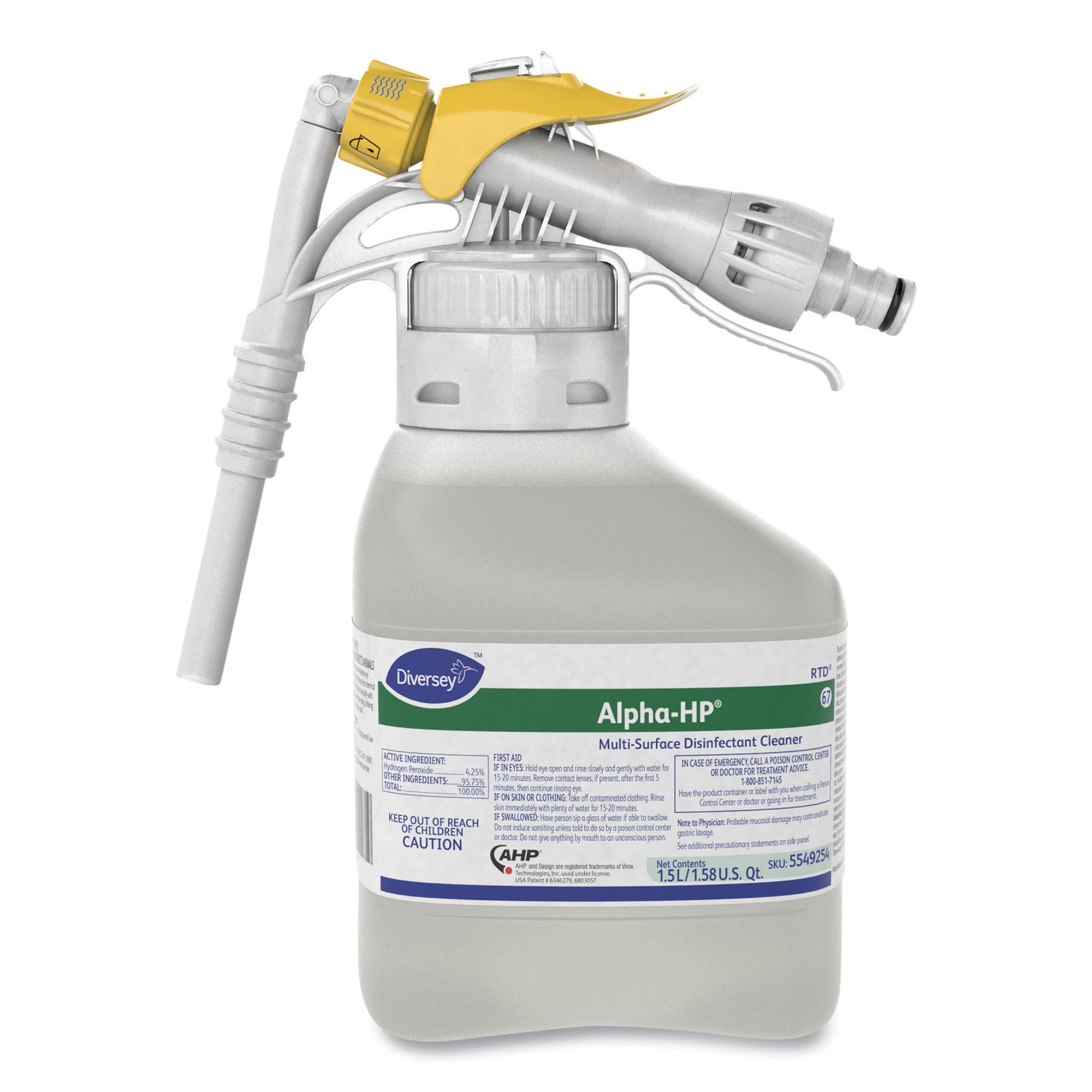 Essendant Co-United Stationers - DVO5549254 Surface Disinfectant Diversey™ Alpha-HP® Bactericidal RTD® Dispensing System Liquid Concentrate 1.5 Liter Bottle Citrus Scent NonSterile