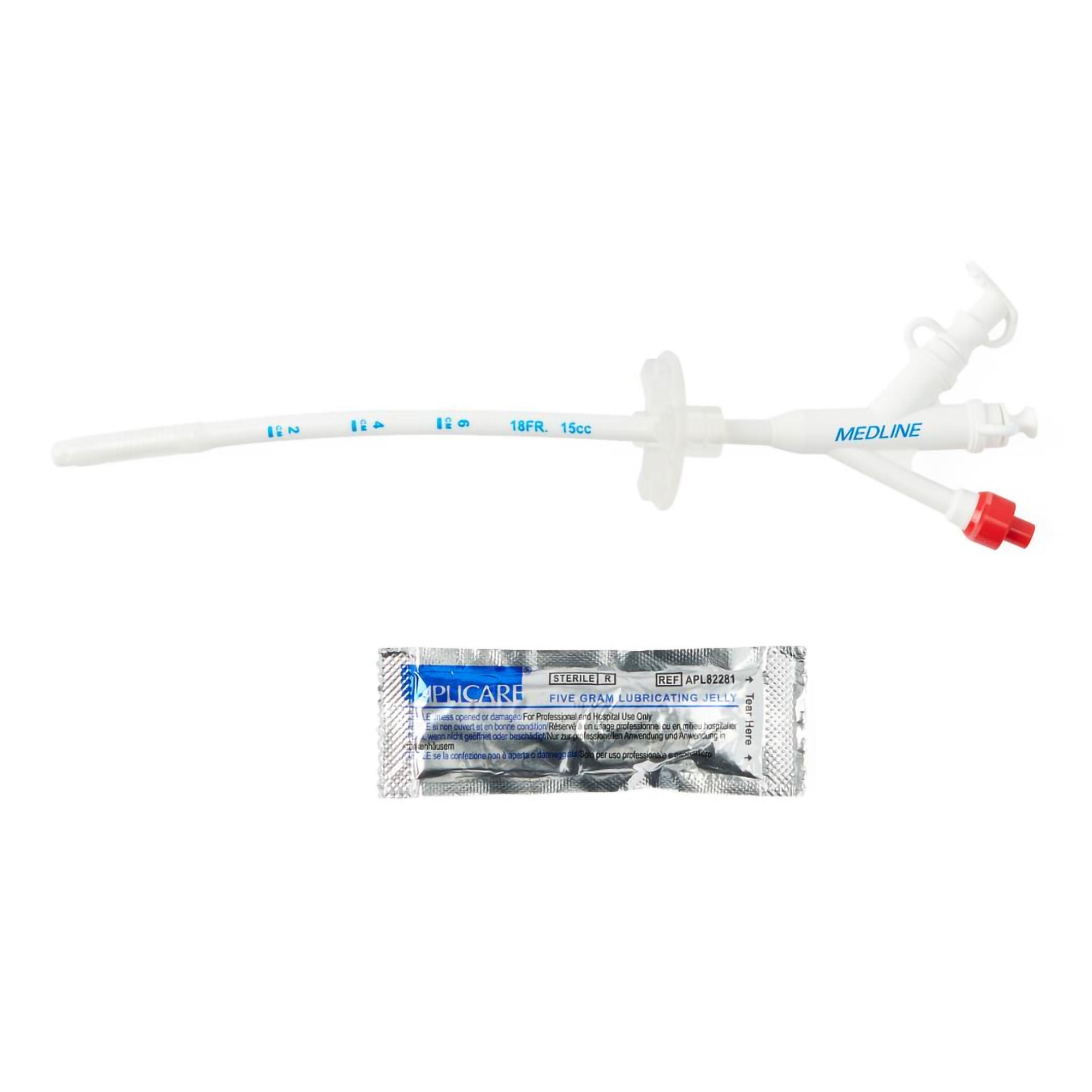 Medline - DYND70318 Triple Gastrostomy Feeding Tube Medline 18 Fr. 24.13 cm Tube Silicone Sterile