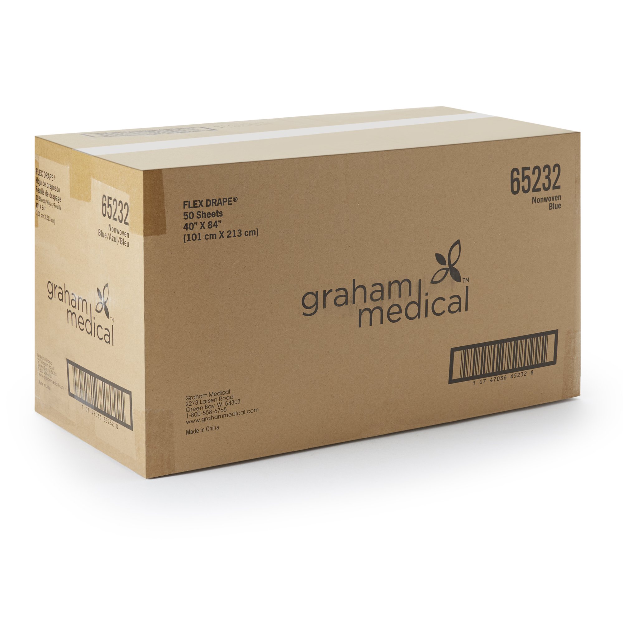 Graham Medical Products 65232 - FlexDrape® Dark Blue Flat Stretcher Sheet, 40 x 84 Inch - 50/Case