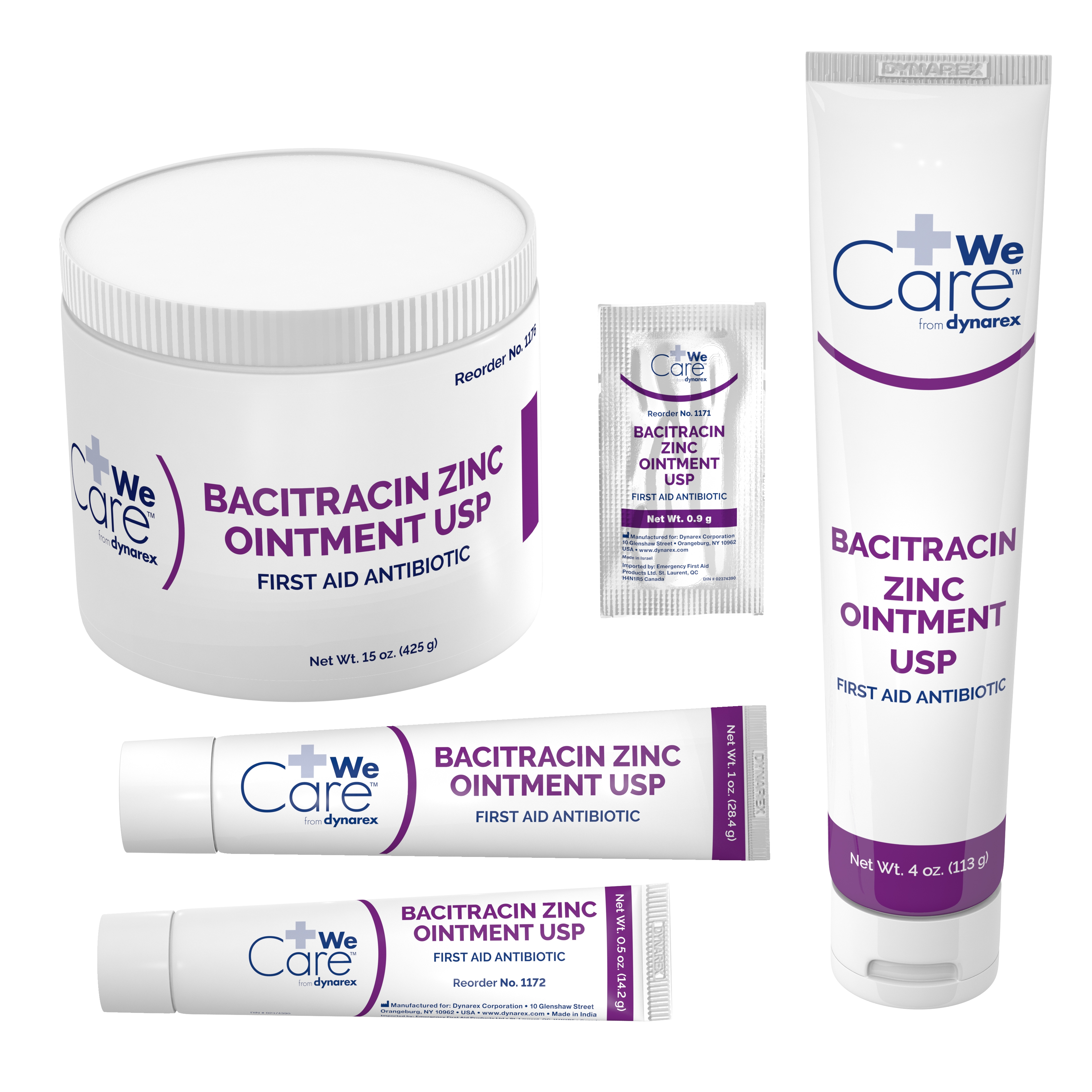 Dynarex - 1175 WeCare™ Bacitracin Zinc First Aid Antibiotic