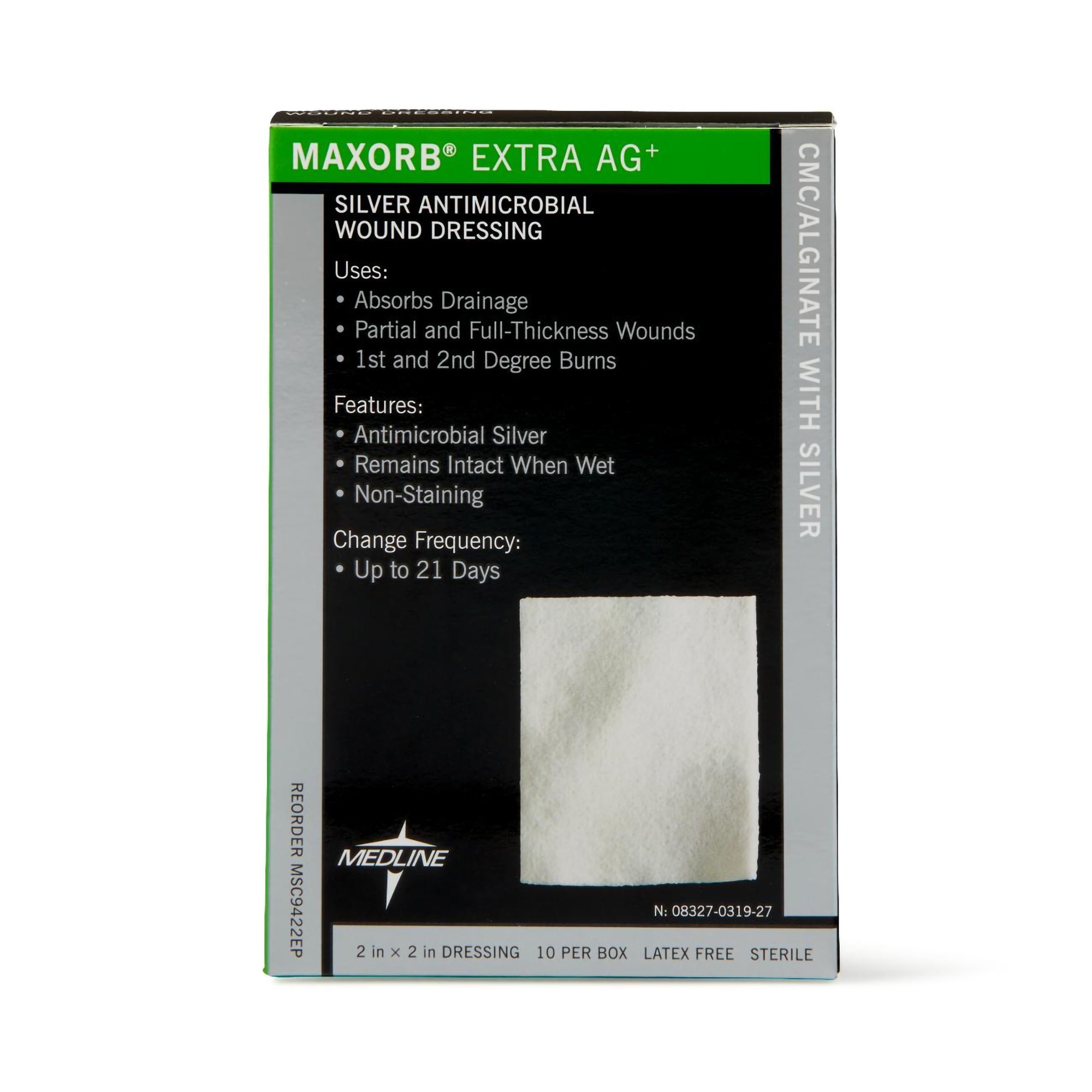 Maxorb Extra Ag+ Silver Alginate Dressing MSC9422EP by Medline