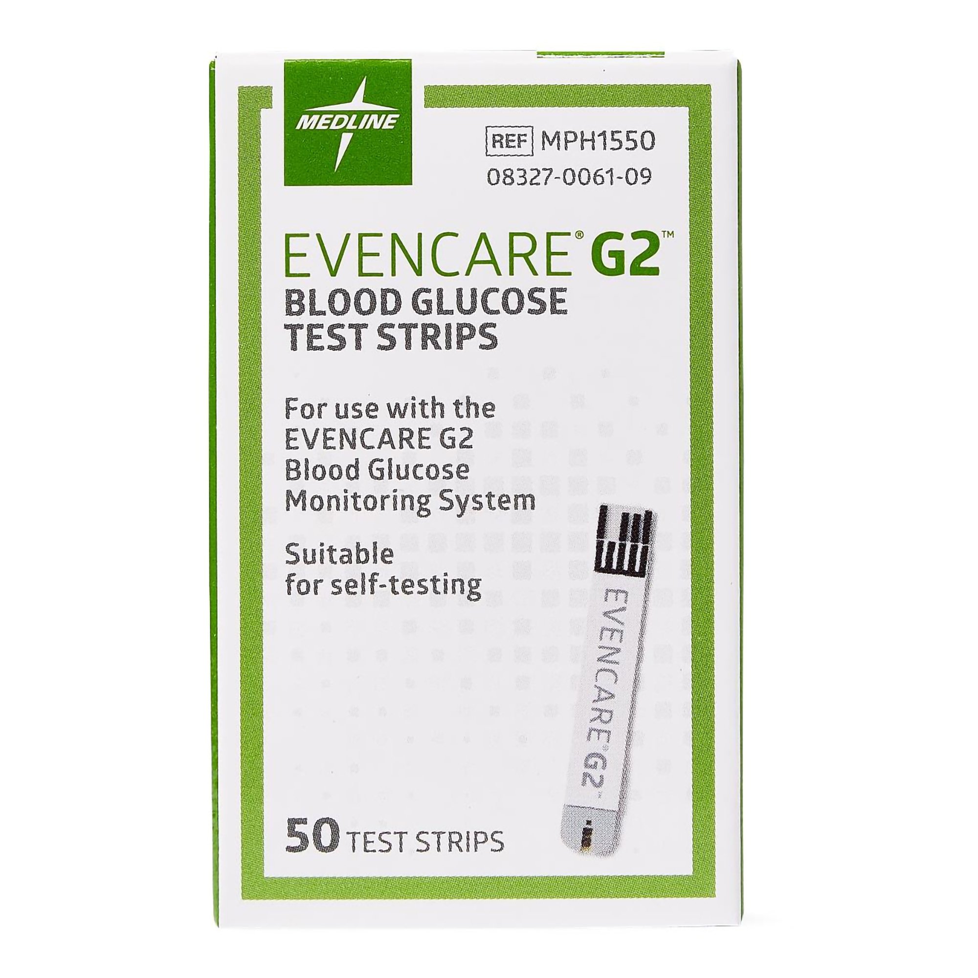 EvenCare G2 Blood Glucose Test Strips MPH1550 by Medline