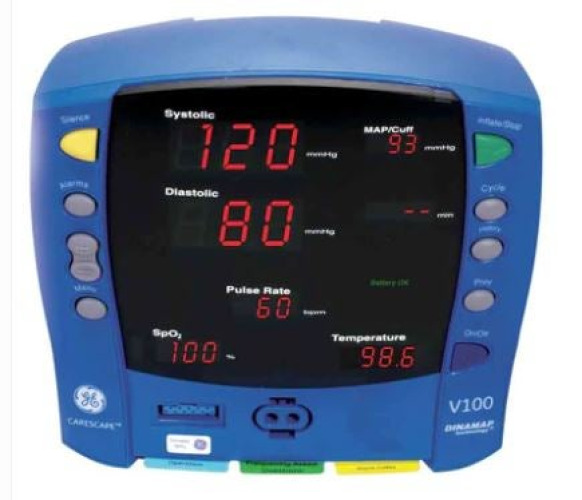 Soma Technology - VSM-0064K Refurbished Vital Signs Monitor Carescape® V100 Monitoring NIBP, SpO2, Temperature AC Power / Battery Operated
