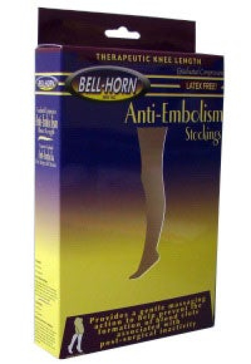 DJO - BH11200L Anti-embolism Stocking Bell-Horn® Knee High Large / Regular White Closed Toe