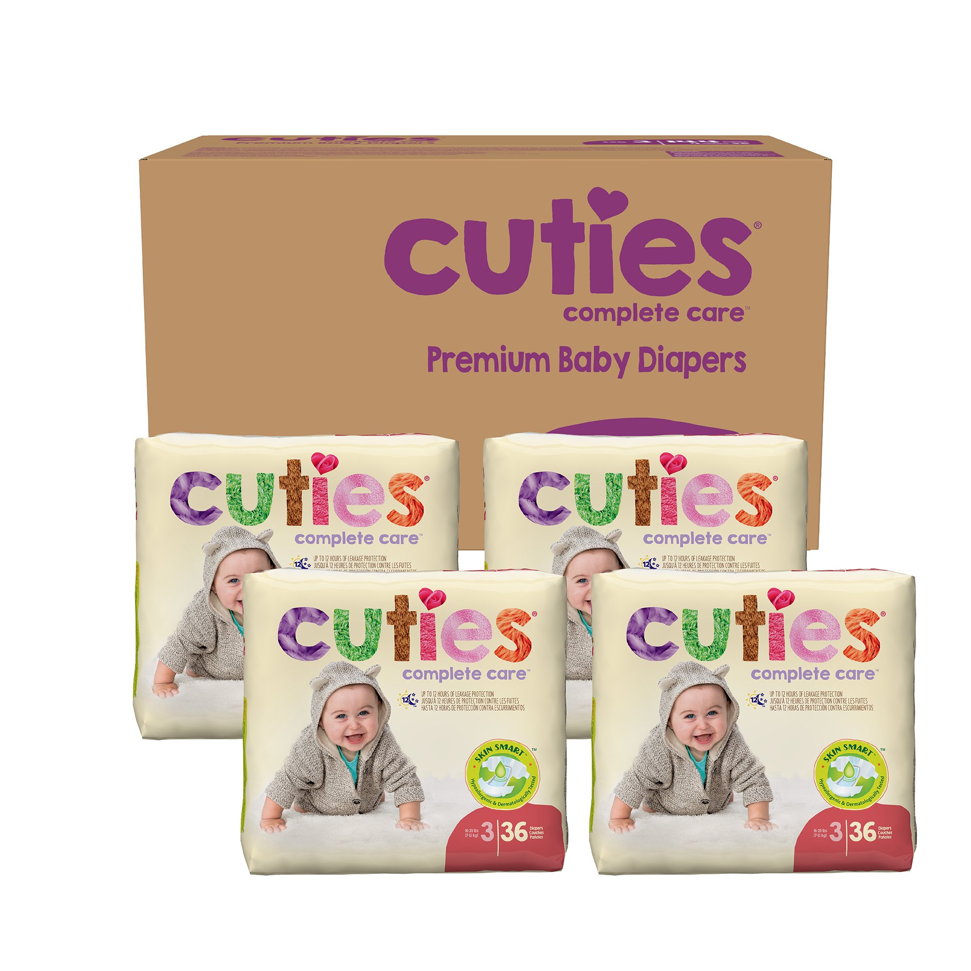 First Quality Products LLC CR3001 - Cuties® Premium Diaper, Size 3 - 1/Pack, 4/Case