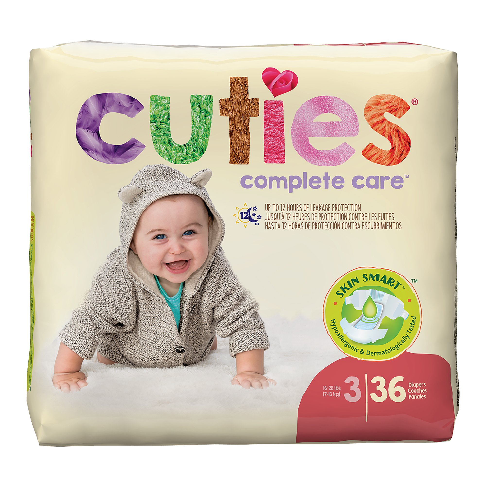 First Quality Products LLC CR3001 - Cuties® Premium Diaper, Size 3 - 1/Pack, 4/Case