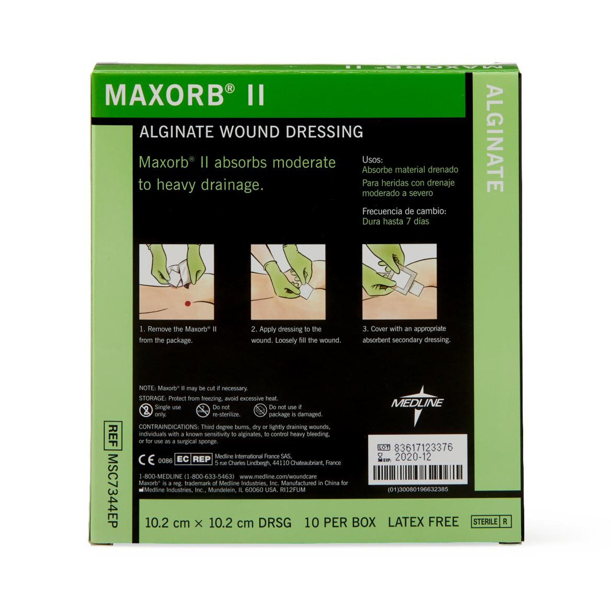 Maxorb II Alginate Dressing MSC7344EP by Medline