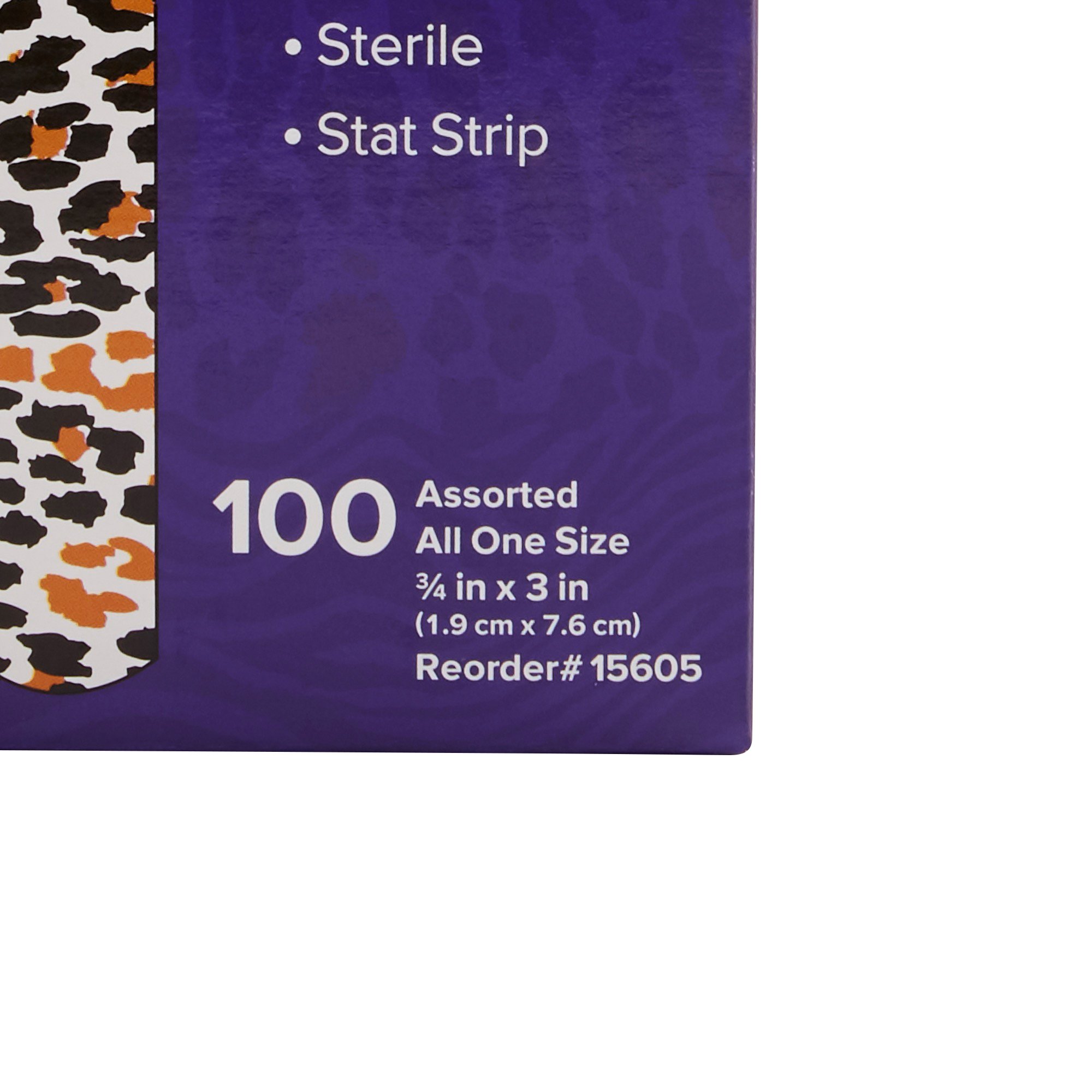 Dukal 15605 - American® White Cross Stat Strip® Designer Safari Adhesive Strip, ¾ x 3 Inch - 100/Box, 1200/Case