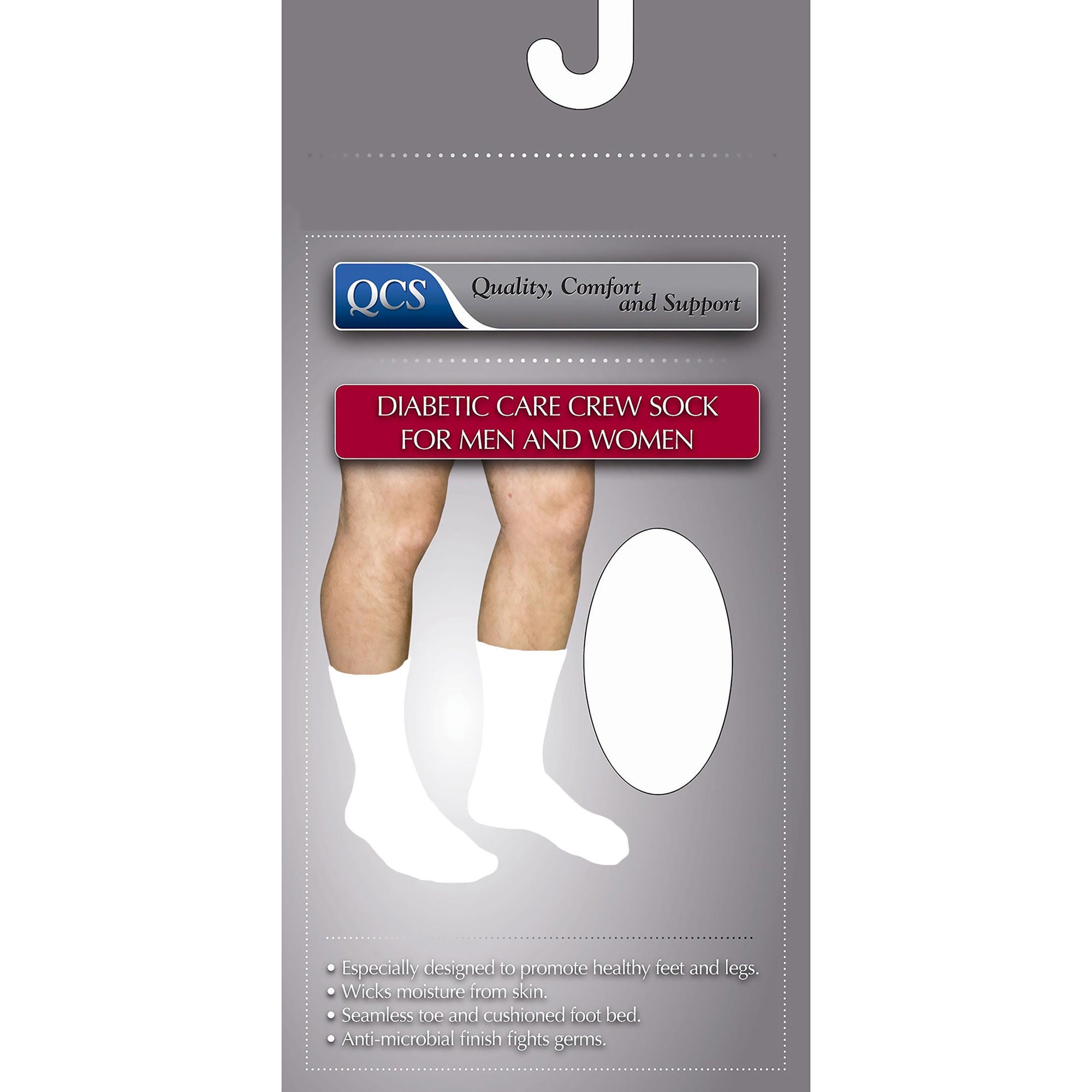 Scott Specialties - MCO1680 WHI LG Diabetic Socks Scott Specialties Crew Large White Closed Toe