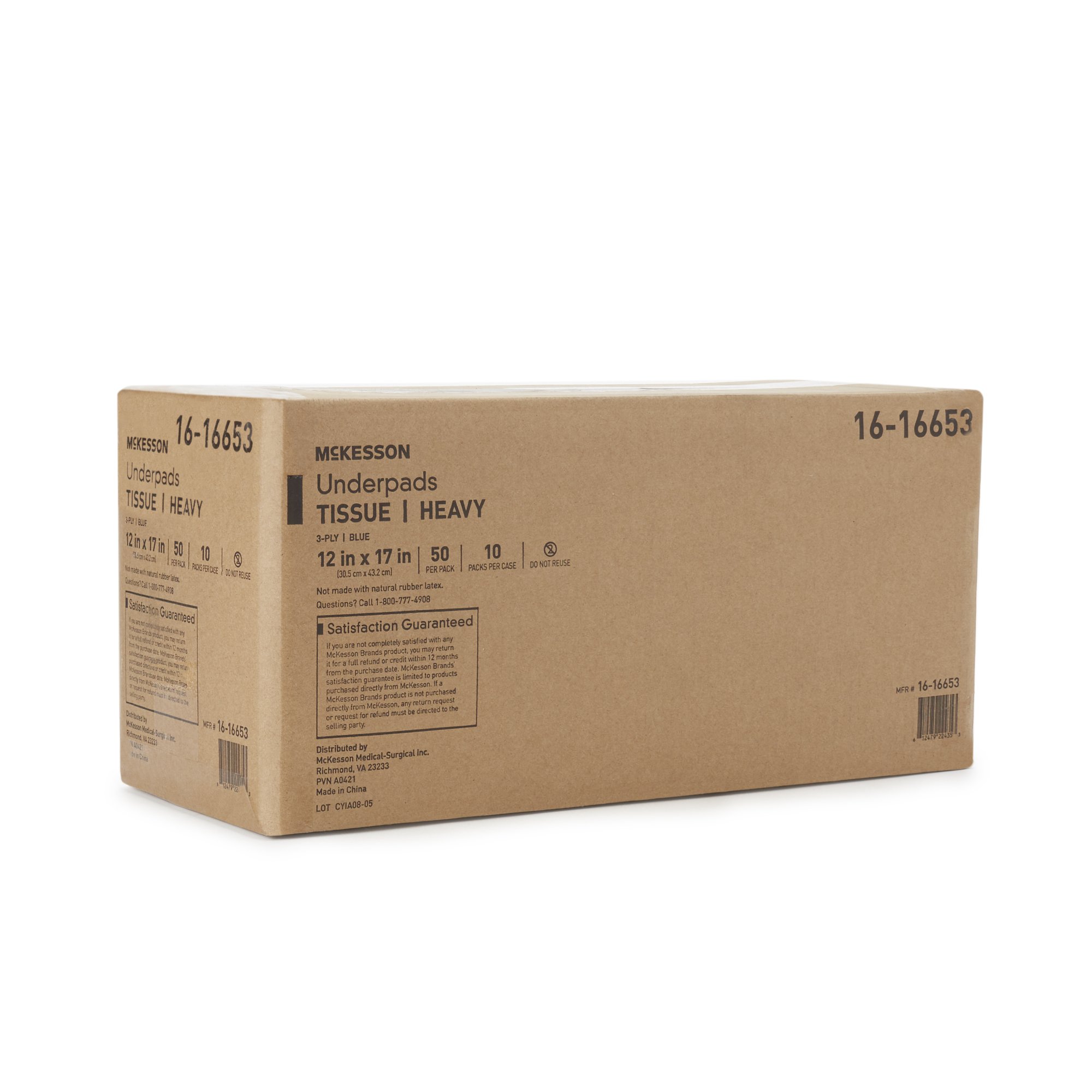 McKesson Brand - 16-16653 McKesson Blue Nonsterile Procedure Underpad