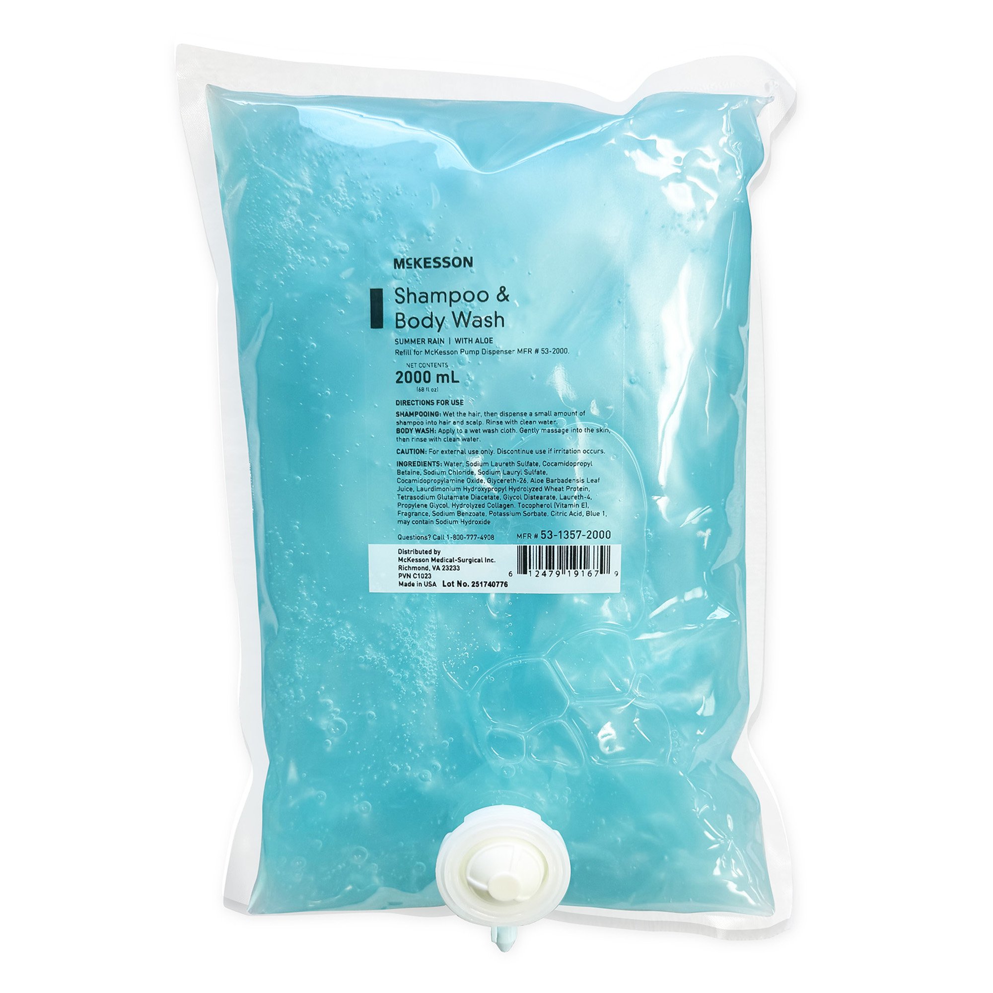 McKesson Brand - 53-1357-2000 McKesson Shampoo and Body Wash Dispenser Refill Bag 2000 mL