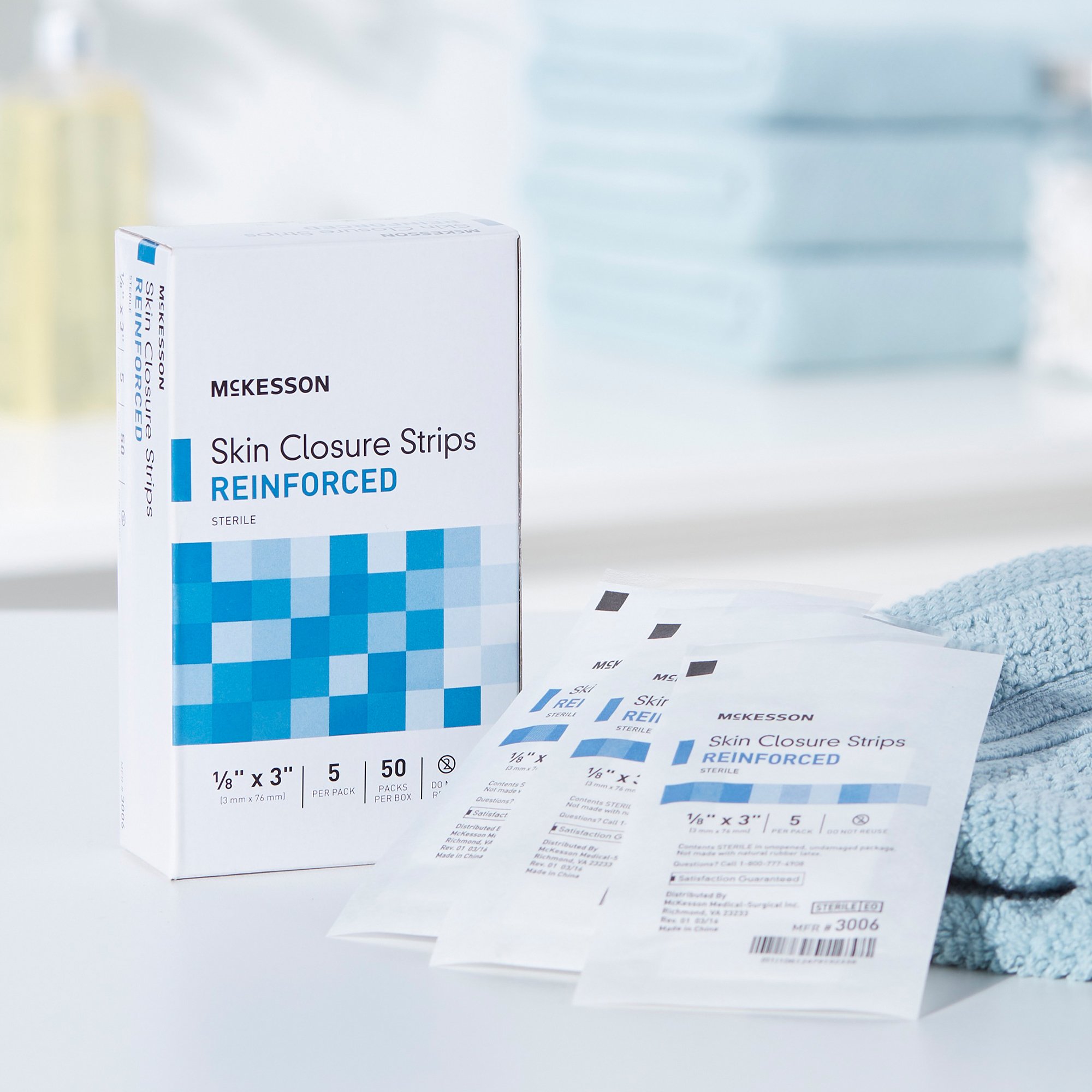 McKesson Brand 3006 - McKesson Skin Closure Strip, 1/8 X 3 Inches - 1/Pack, 50/Box, 200/Case