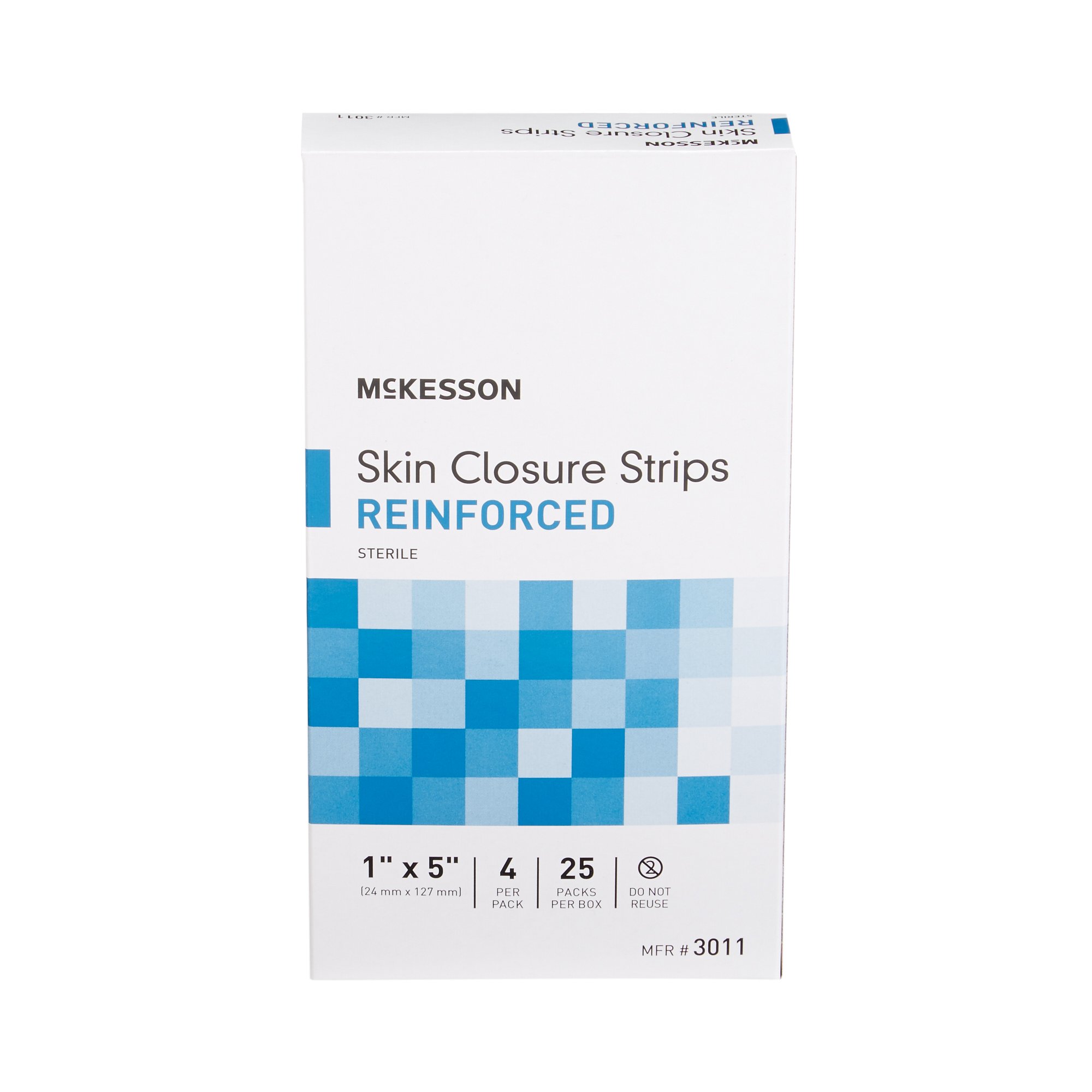 McKesson Brand 3011 - McKesson Skin Closure Reinforced Strip, 1 X 5 Inch - 1/Pack, 25/Box, 100/Case