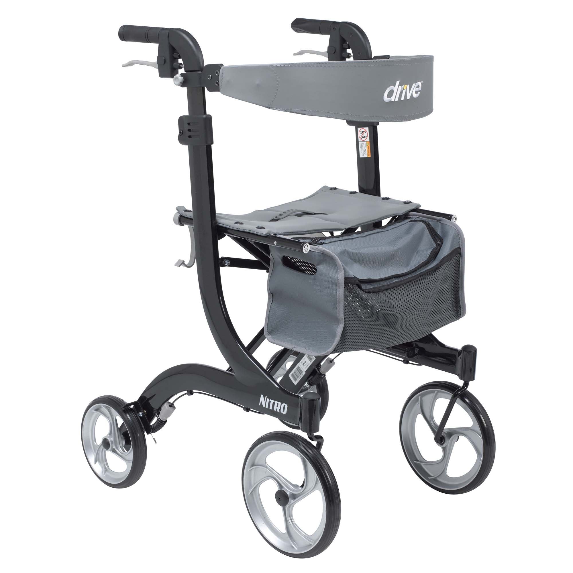 Drive DeVilbiss Healthcare - RTL10266BK drive™ Nitro Four-Wheel Rollator, Black