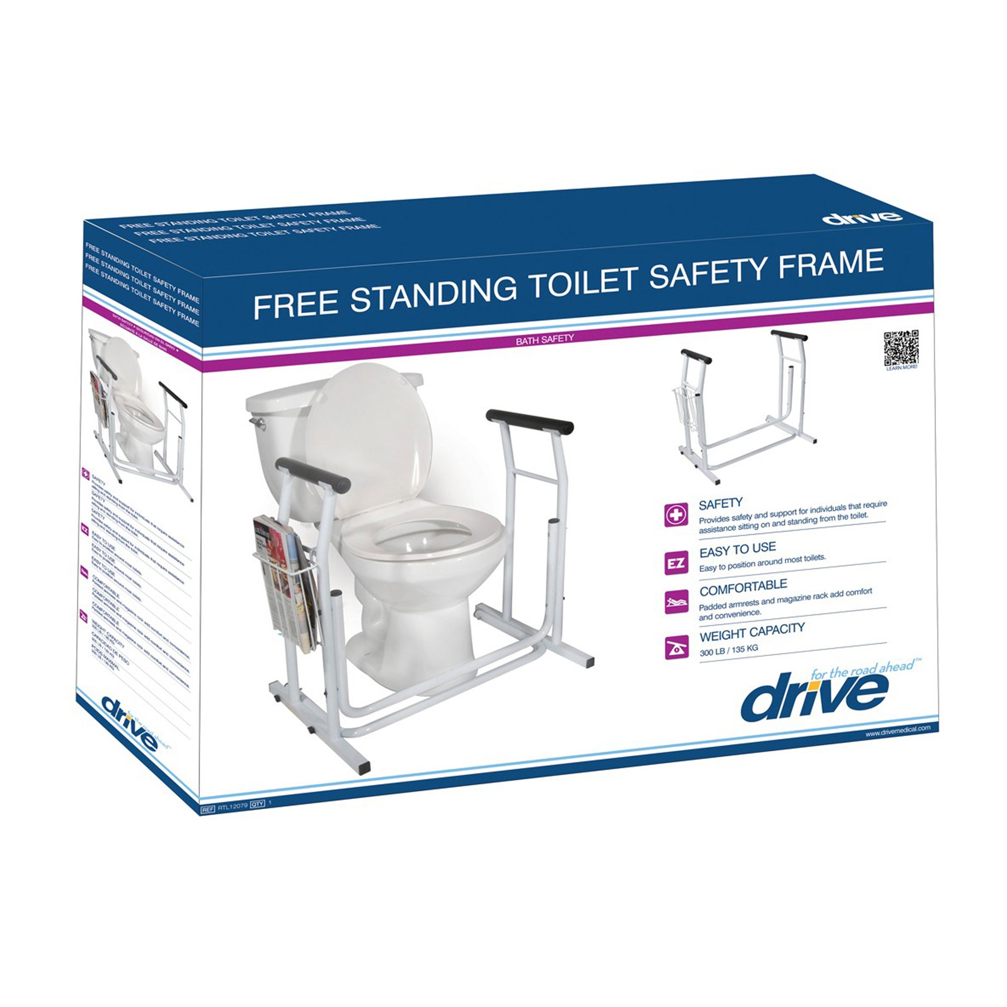 Drive DeVilbiss Healthcare RTL12079 - drive™ Free-standing Toilet Safety Rail - 1/Each, 2/Case